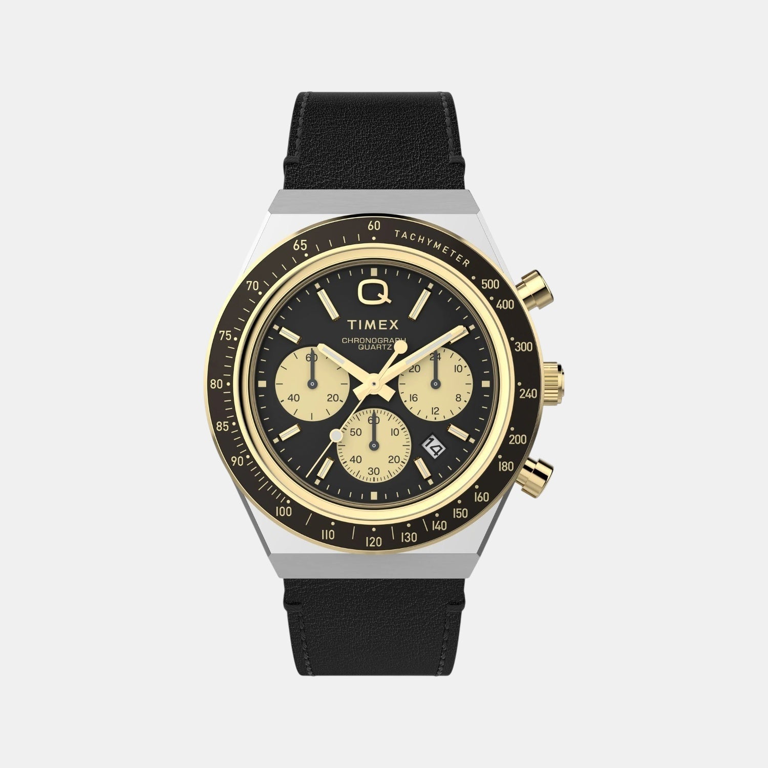 Timex Men Quartz Black Dial Analog Leather Watch Tw2W64300Uj