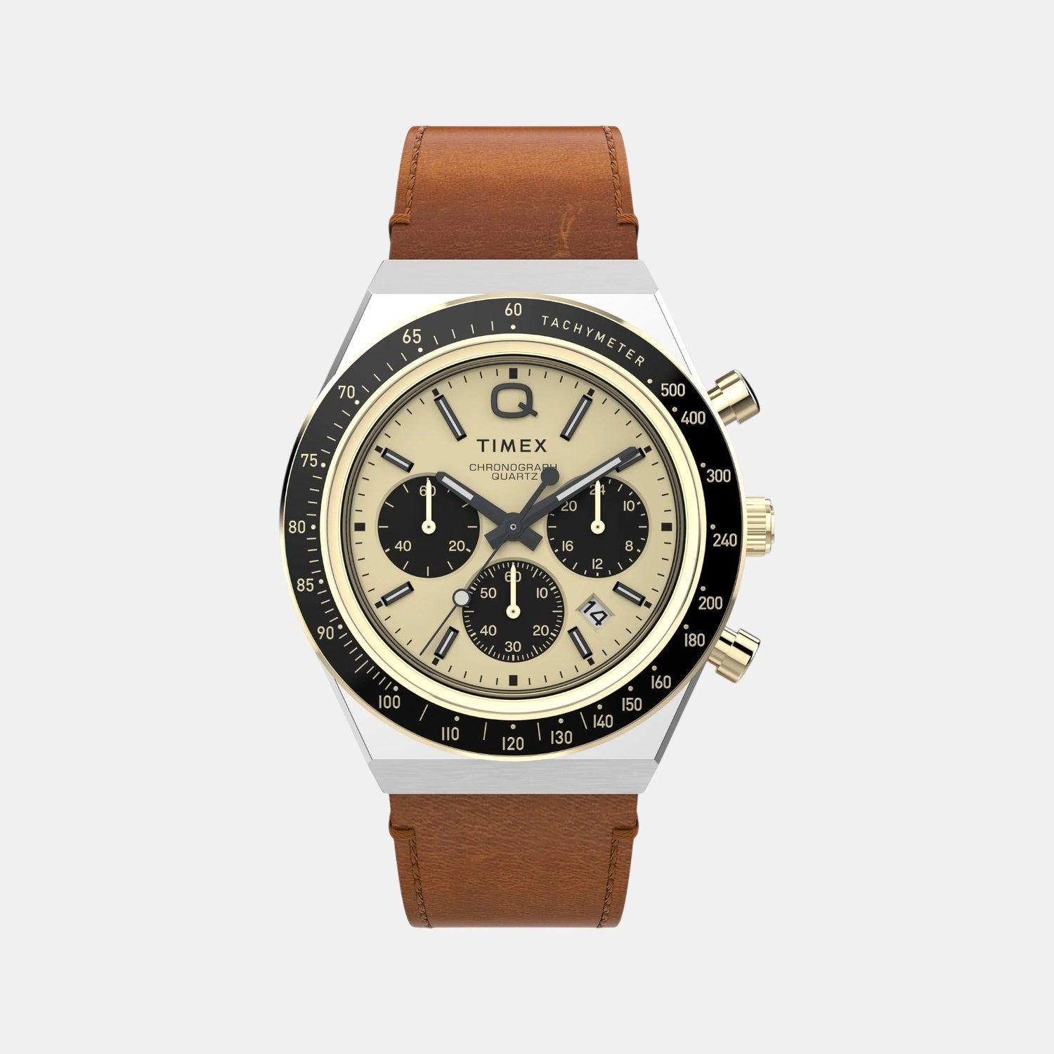Timex Men Quartz Gold Dial Analog Leather Watch Tw2W64400Uj