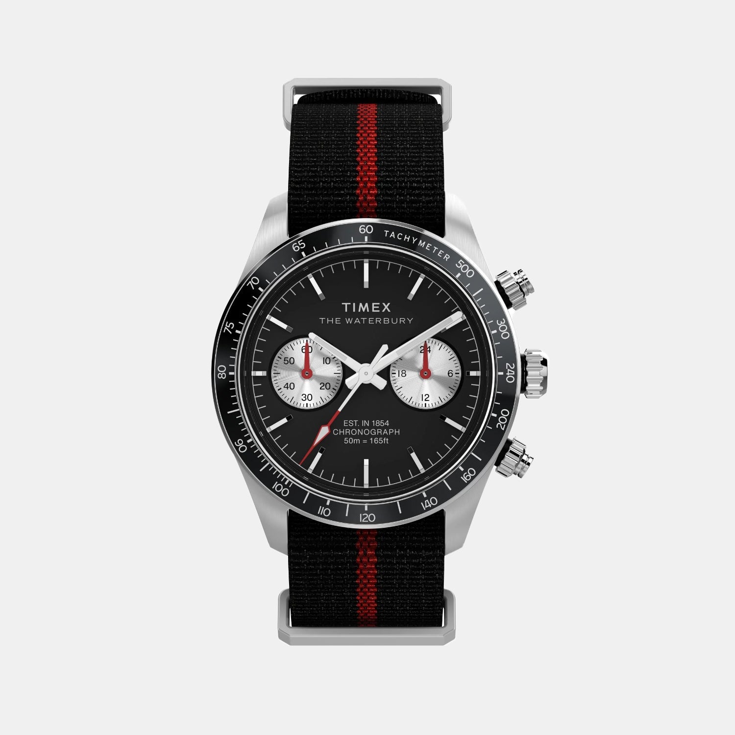 Timex Waterbury Heritage Men Quartz Black Dial Chronograph Fabric Watch Tw2Y38900Ik