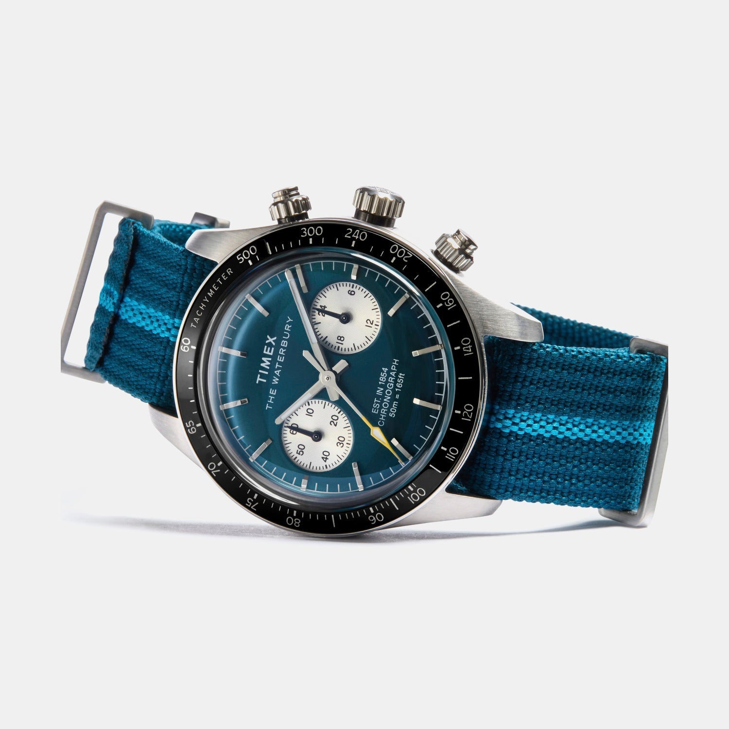 Timex Waterbury Heritage Men Quartz Blue Dial Chronograph Fabric Watch Tw2Y39000Ik