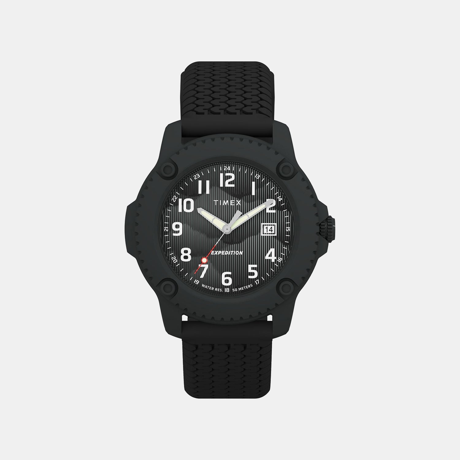 Timex Expedition Timber Men Quartz Black Dial Analog Silicone Watch Tw4B34800Uj