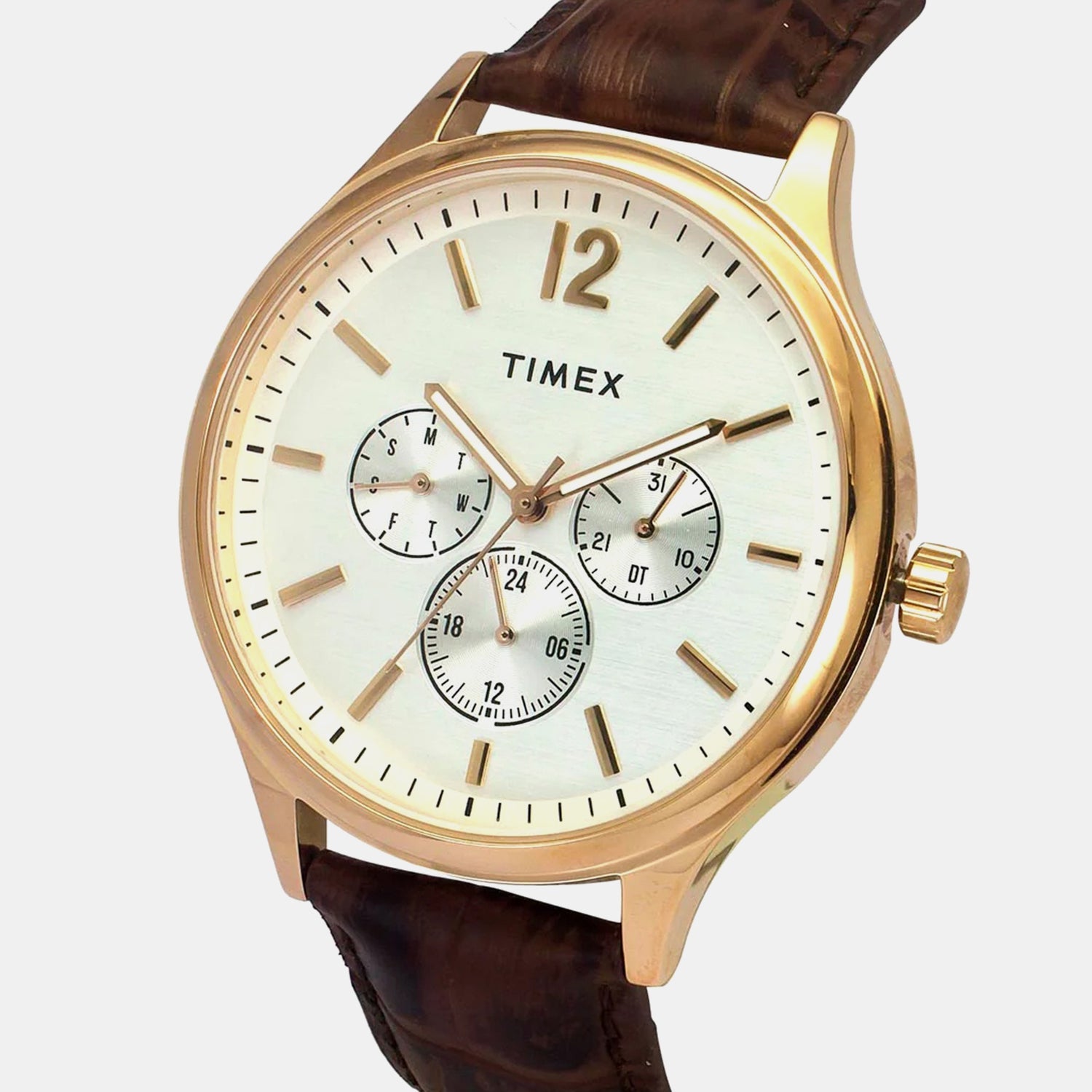 Timex Trendline Men Quartz Dial Multi-Function Leather Watch Tweg18433