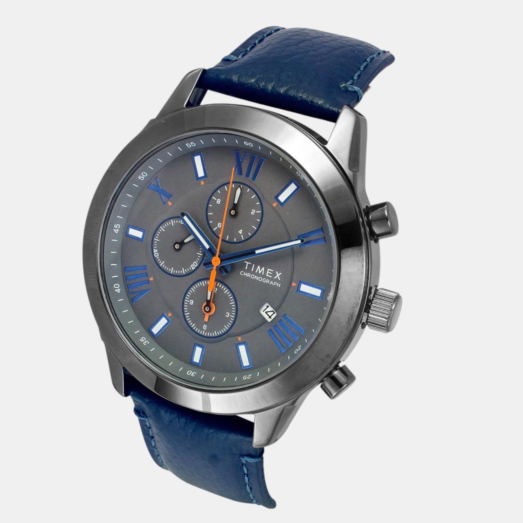 Timex Fashion Men Quartz Grey Dial Chronograph Leather Watch Tweg18513
