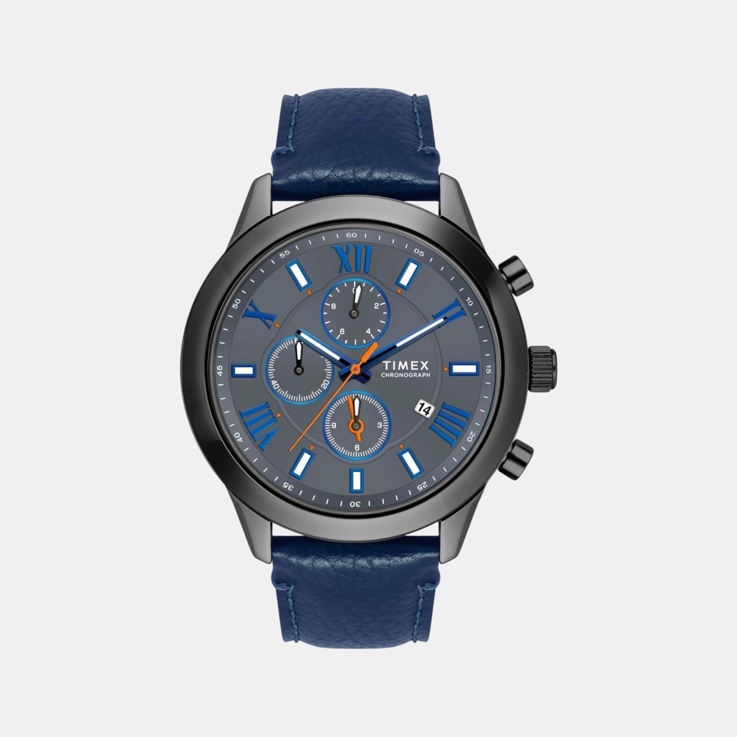 Timex Fashion Men Quartz Grey Dial Chronograph Leather Watch Tweg18513