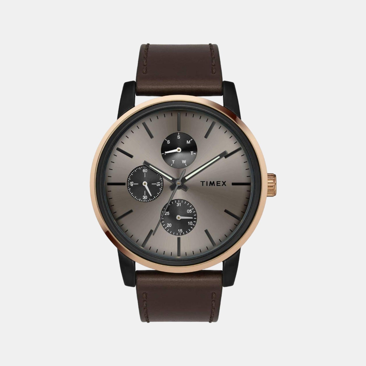 Timex Trendline Men Quartz Dial Multi-Function Leather Watch Tweg18903