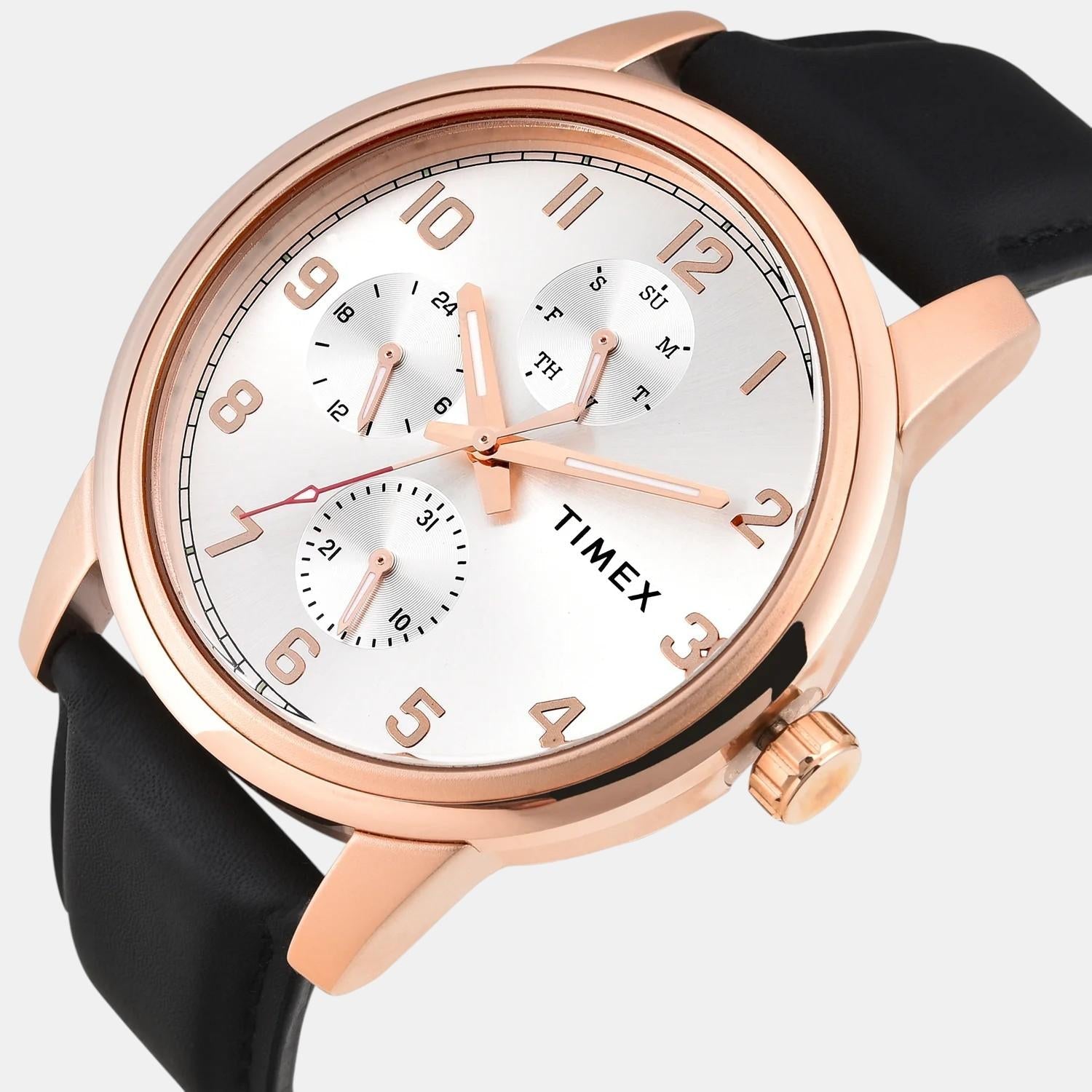 Timex Trendline Men Quartz Dial Multi-Function Leather Watch Tweg18908