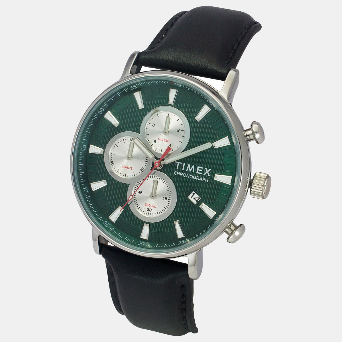 Timex Men Quartz Green Dial Analog Leather Watch Tweg20023-Ex
