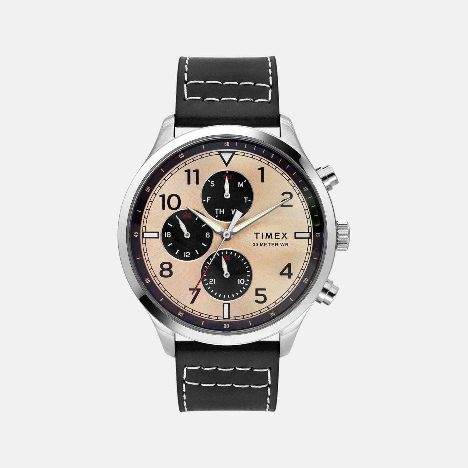 Timex Trendline Men Quartz Dial Multi-Function Leather Watch Tweg23900