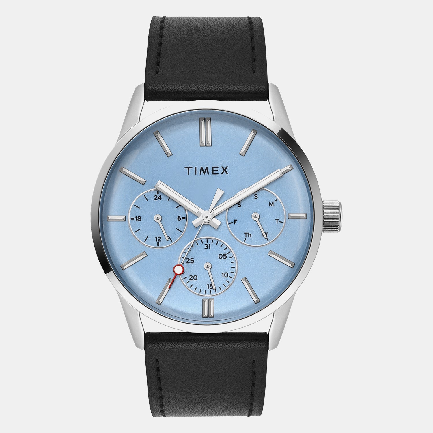 Timex Trendline Men Quartz Blue Dial Multi-Function Leather Watch Tweg25514