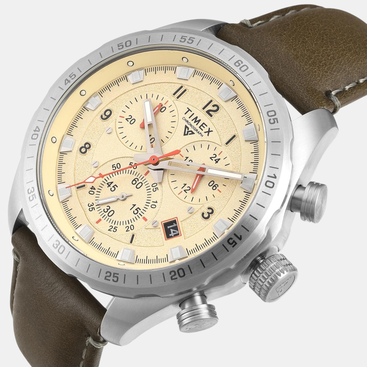 Timex Vector Men Quartz Dial Chronograph Leather Watch Tweg26000