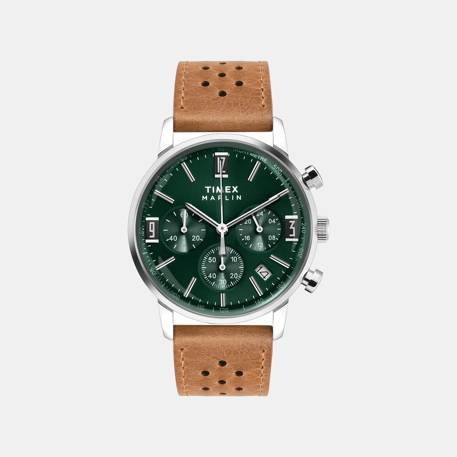 Timex Marlin Men Quartz Dial Chronograph Leather Watch Tweg26702