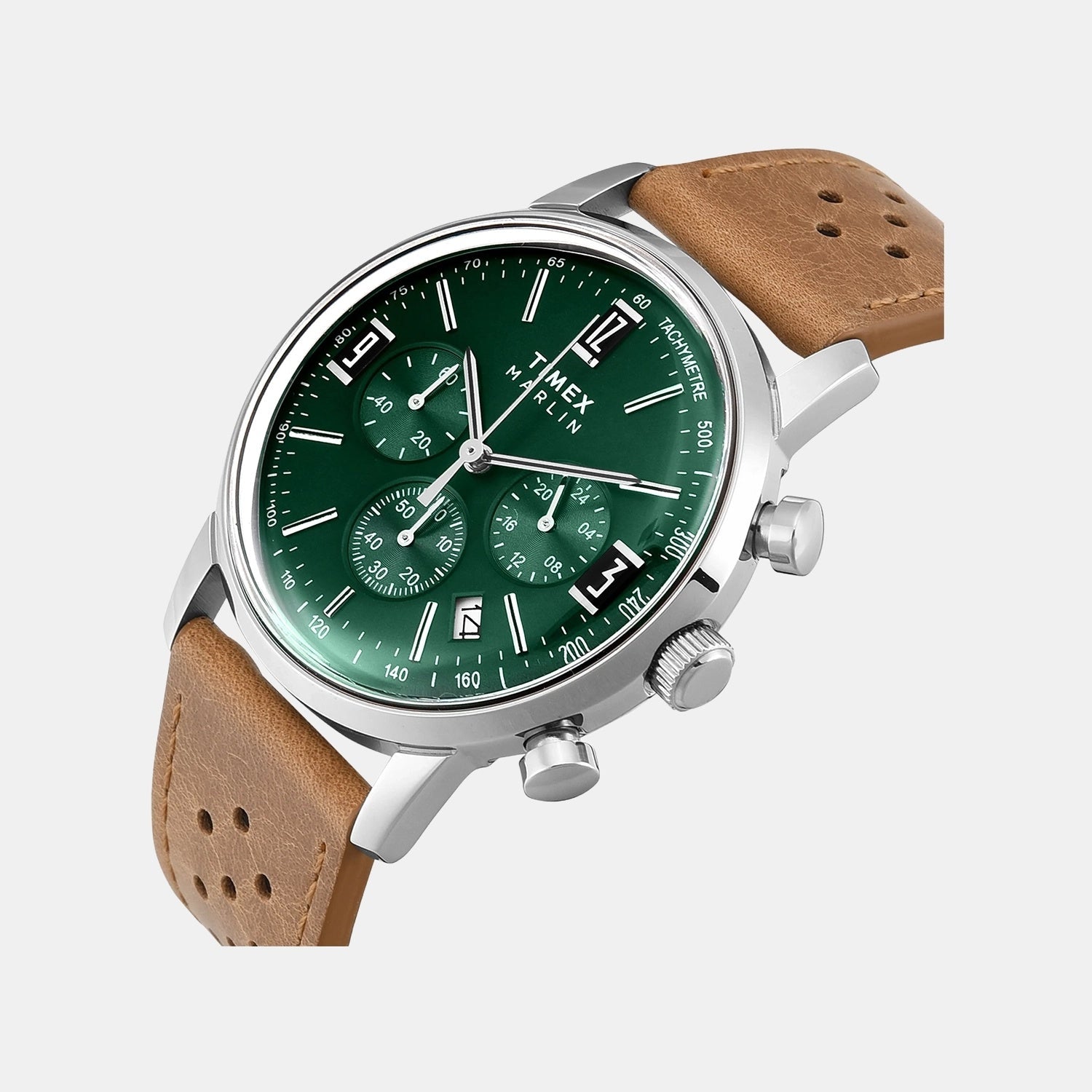 Timex Marlin Men Quartz Dial Chronograph Leather Watch Tweg26702