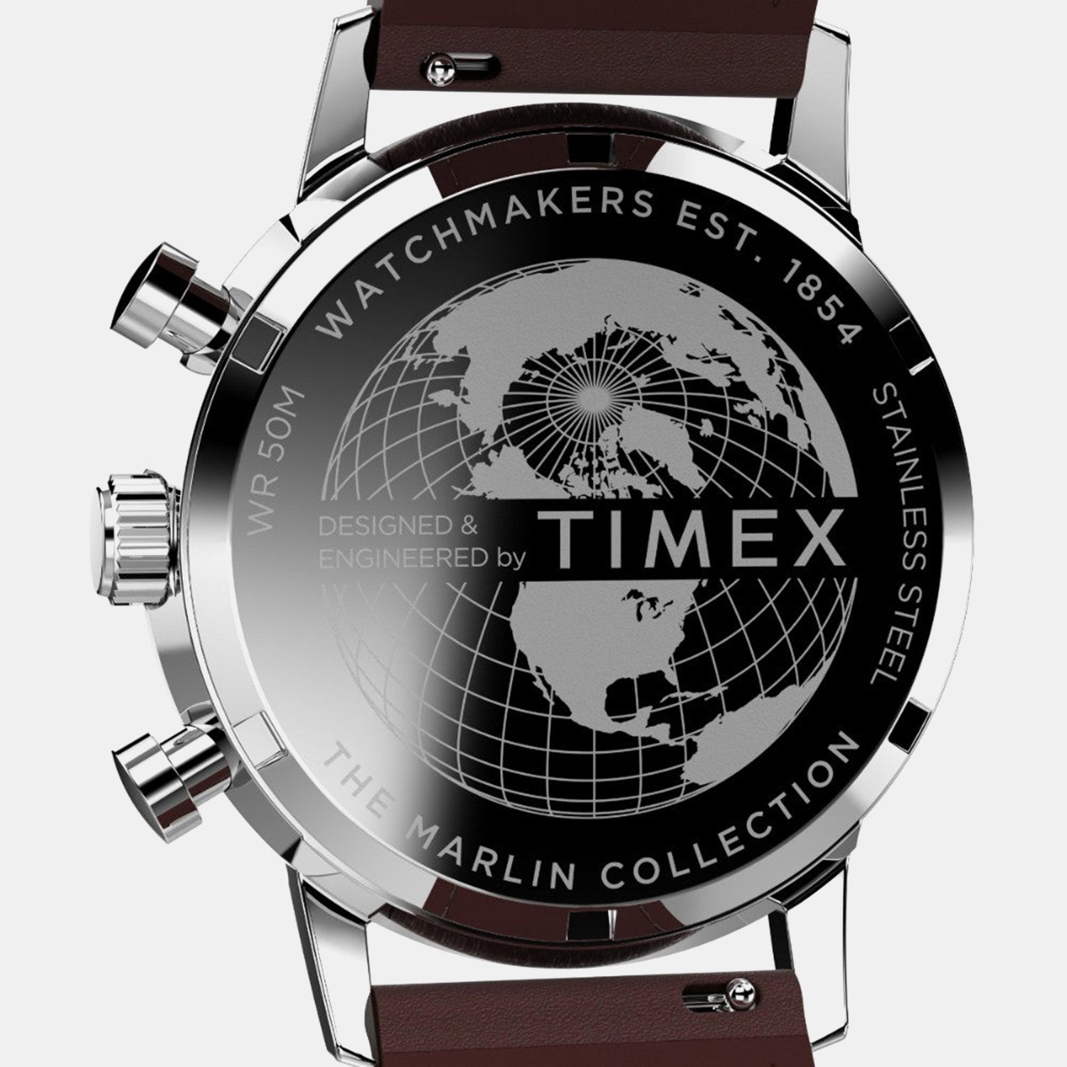Timex Marlin Men Quartz Blue Dial Chronograph Leather Watch Tweg26714