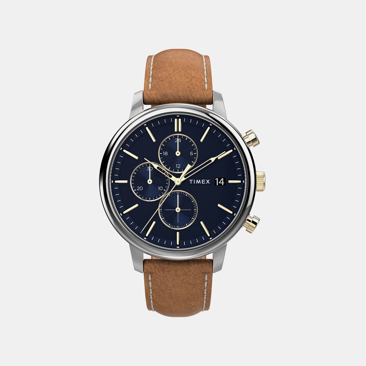 Timex Chicago Men Quartz Dial Chronograph Leather Watch Tweg26904