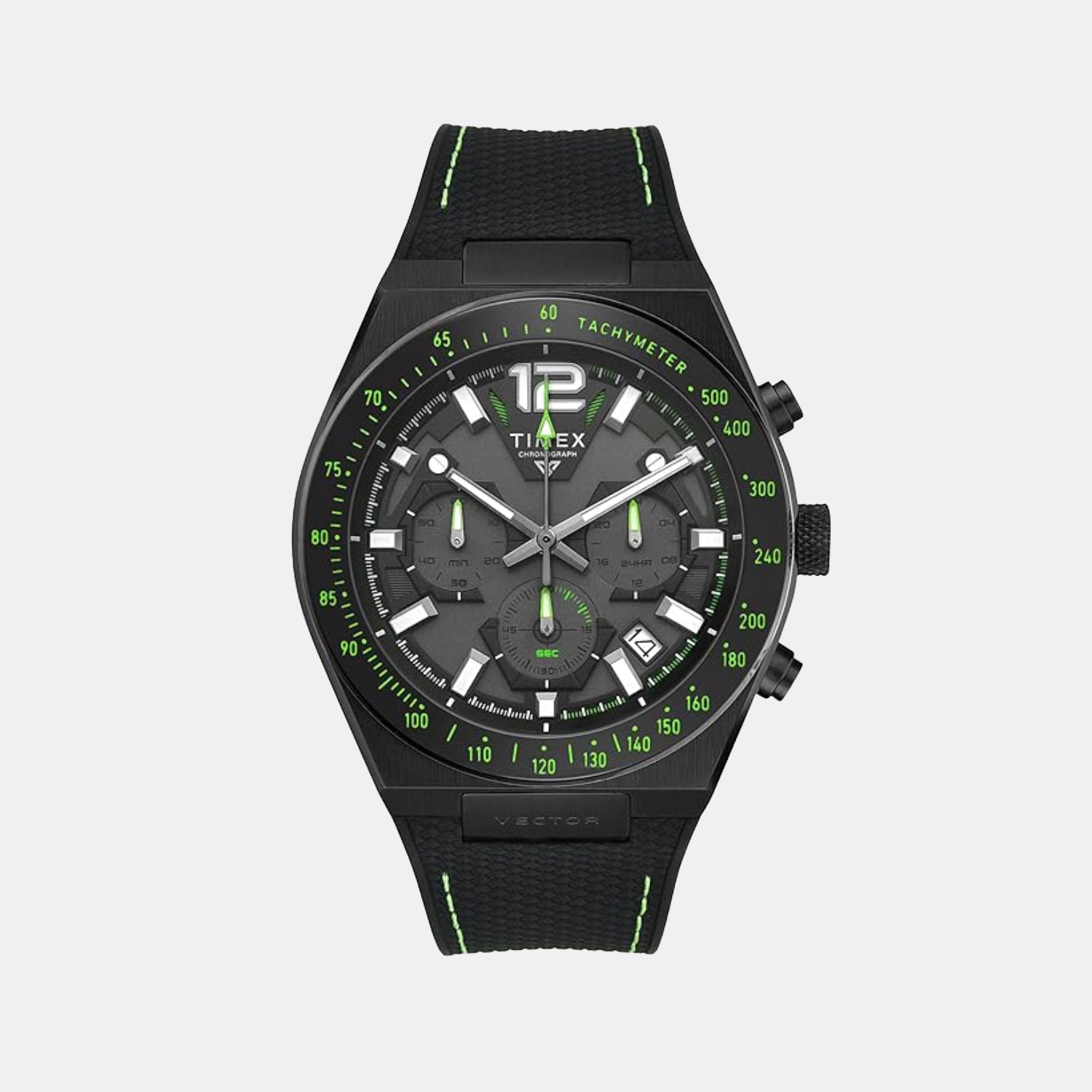 Timex Vector Men Quartz Dial Chronograph Leather Watch Tweg30800