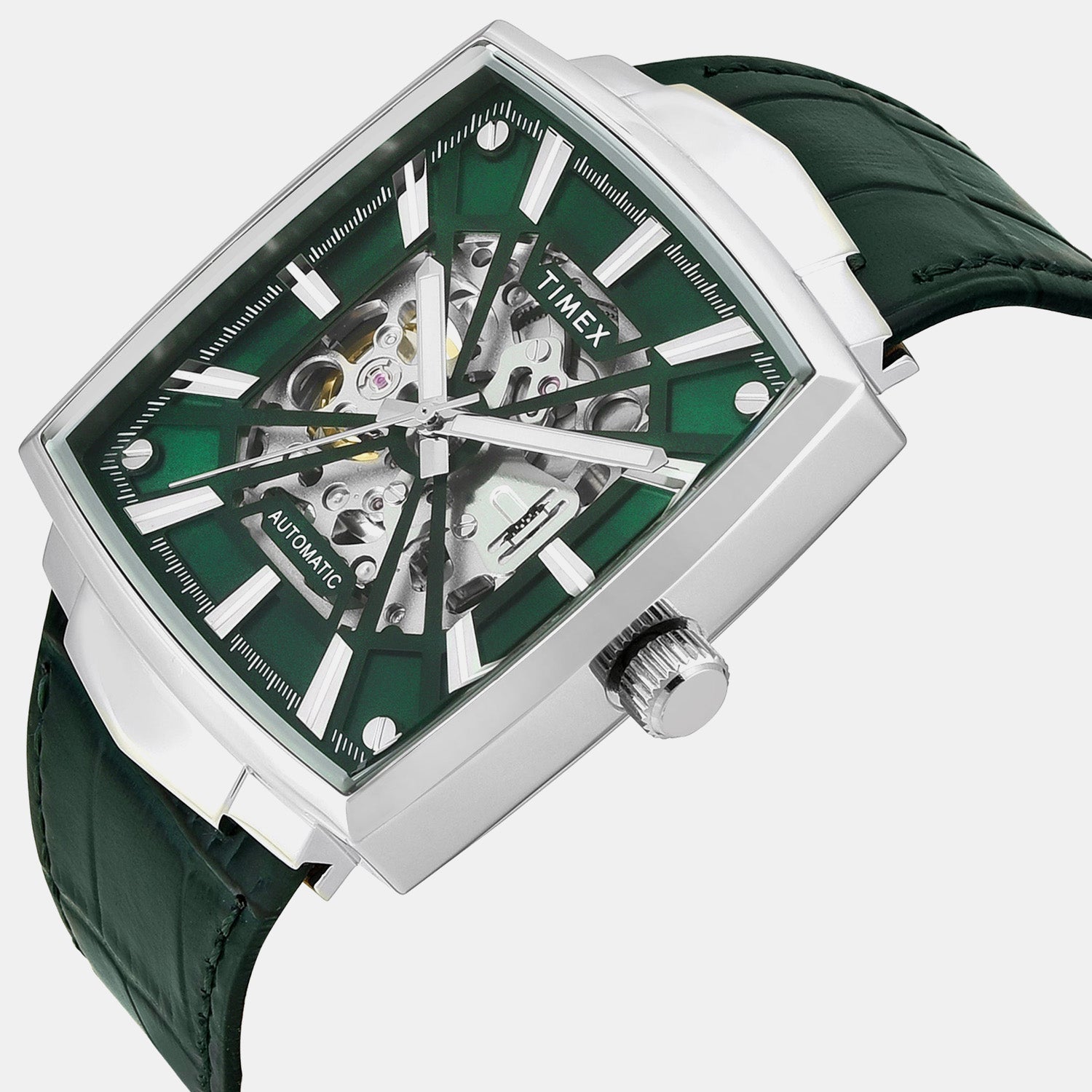 Timex Signio Men Automatic Green Dial Analog Leather Watch Tweg32000