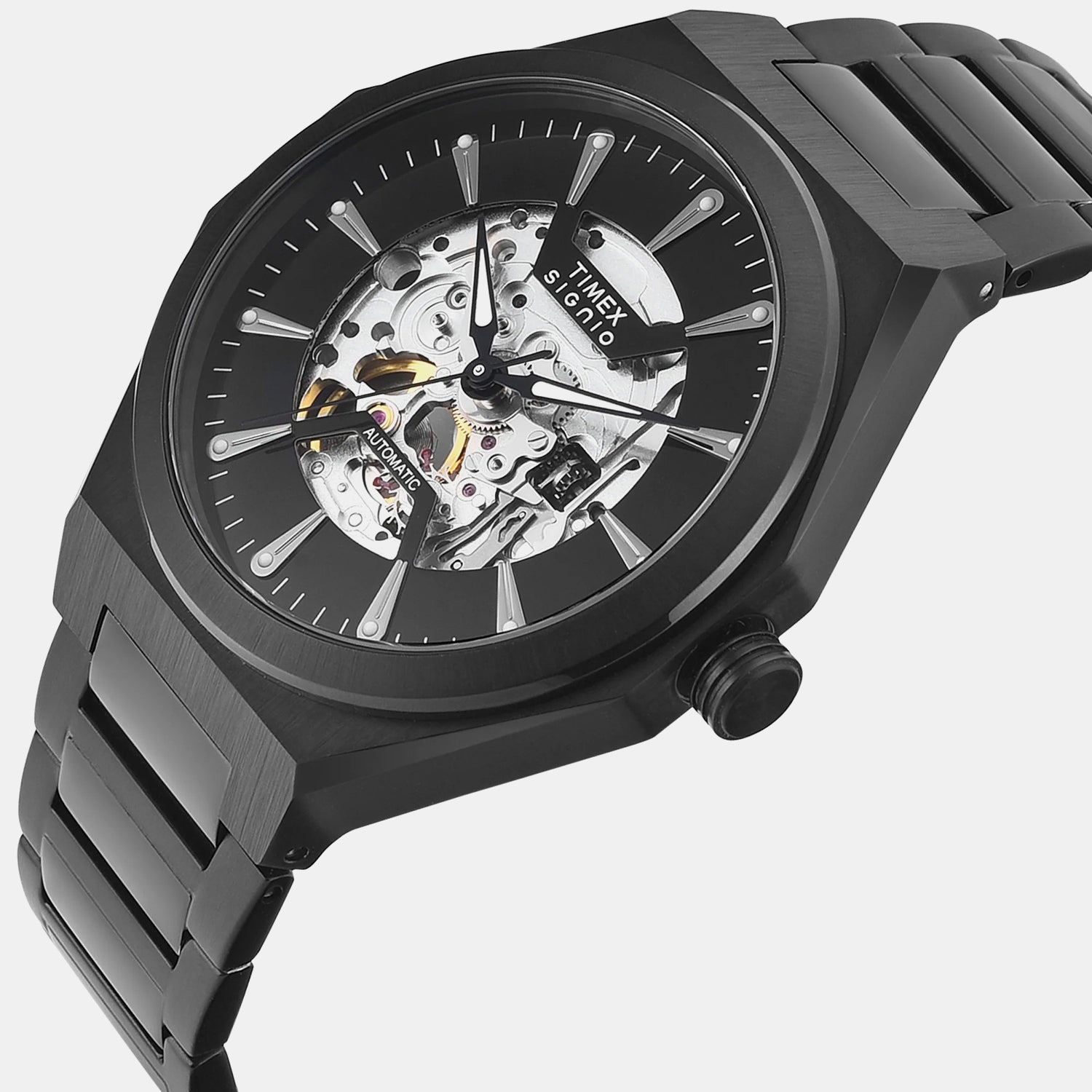Timex Signio Men Automatic Black Dial Analog Stainless Steel Watch Tweg33902