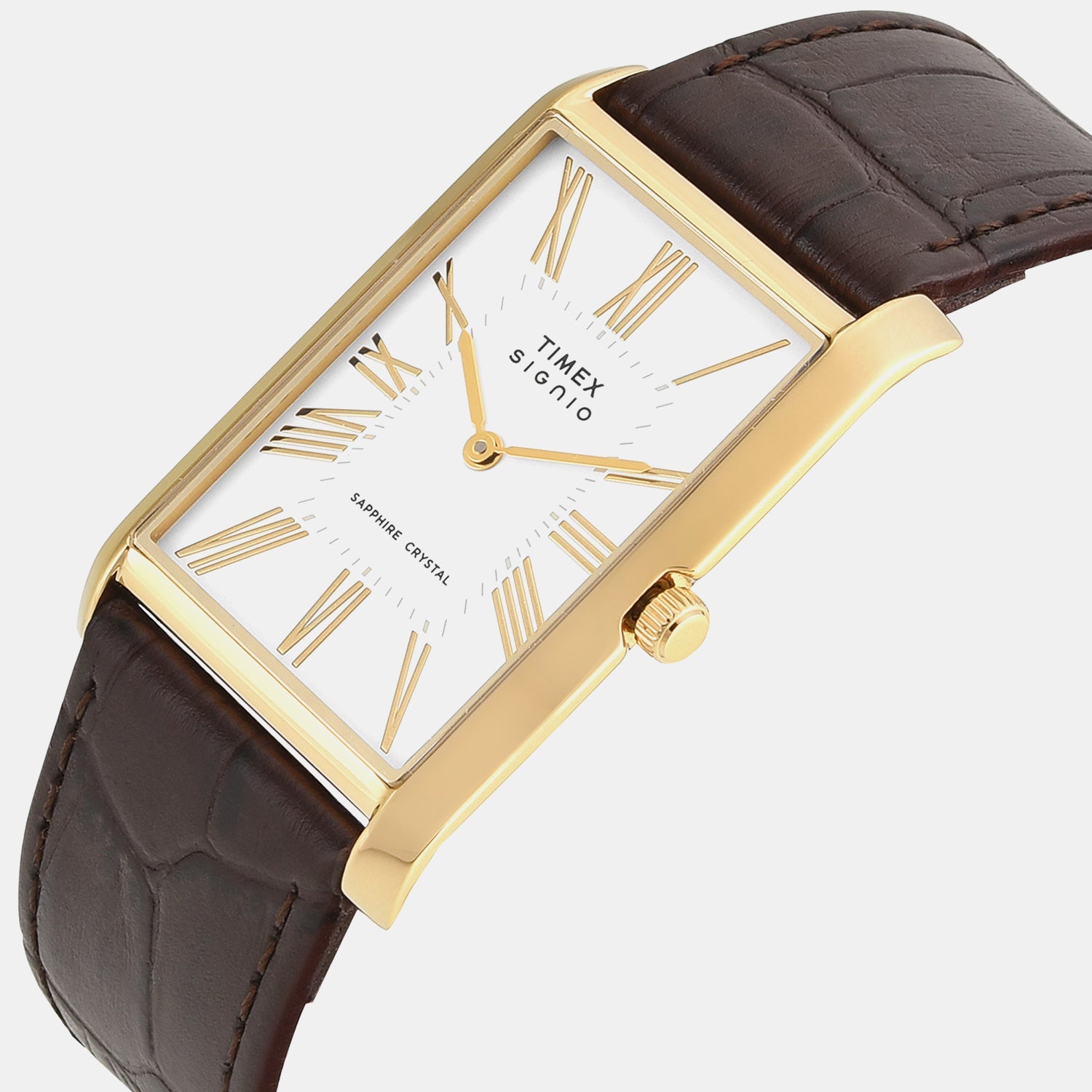 Timex Signio Men Quartz White Dial Analog Leather Watch Tweg34300