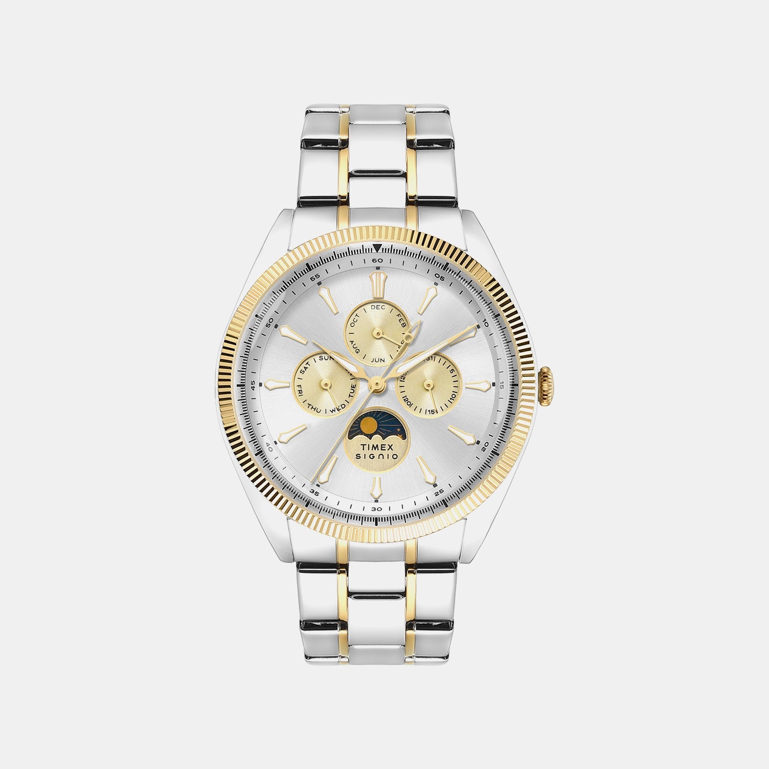 Timex Signio Men Quartz Silver Dial Multi-Function Stainless Steel Watch Tweg34401