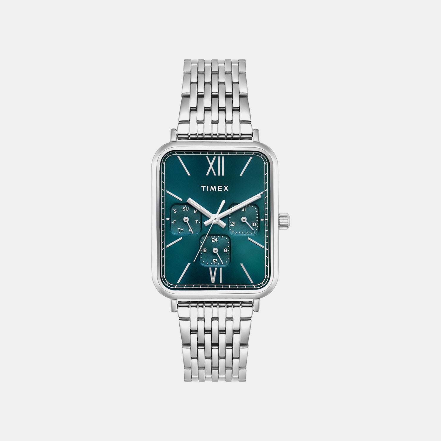 Timex Trendline Men Quartz Teal Dial Multi-Function Stainless Steel Watch Tweg34600