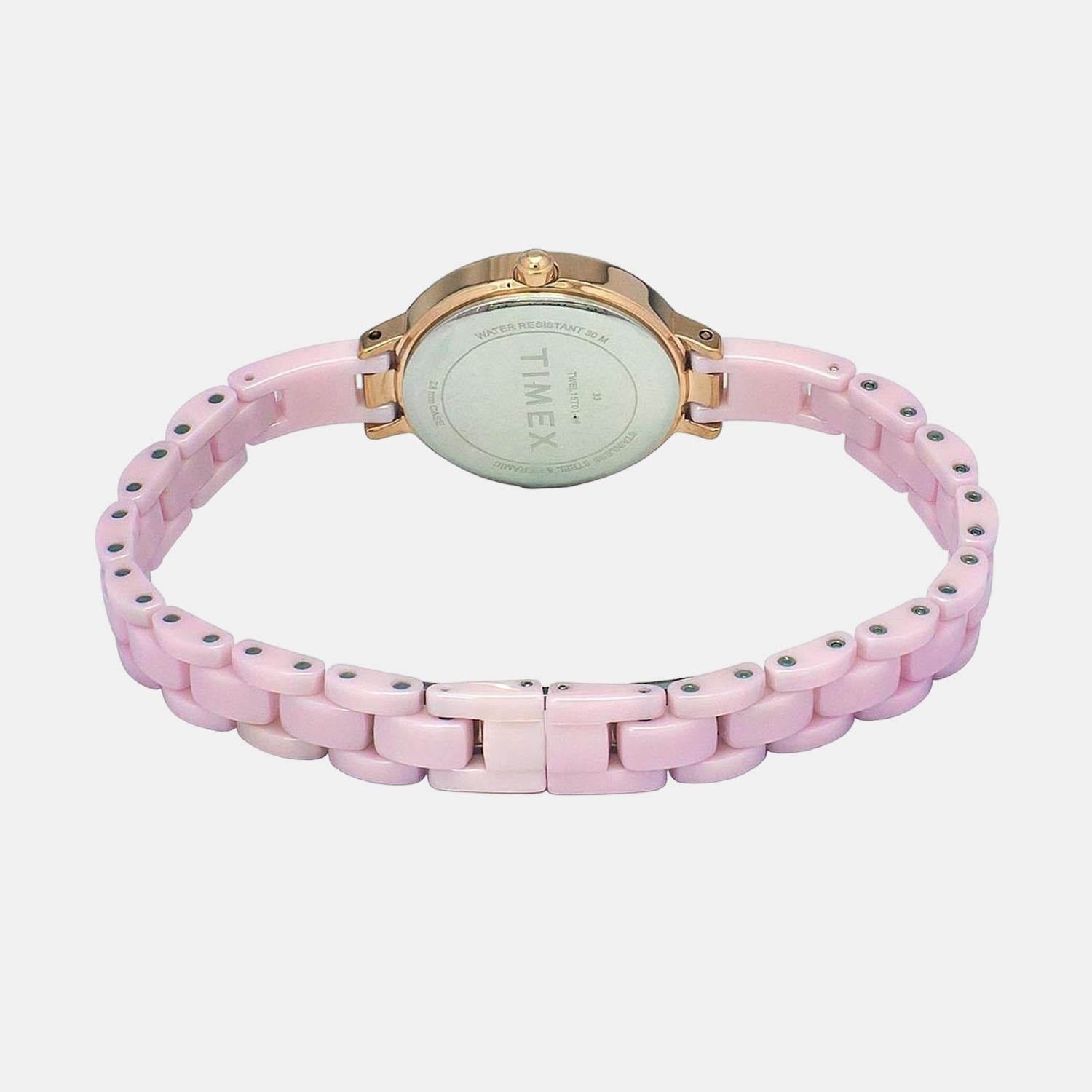 Timex Women Quartz Pink Dial Analog Ceramic Watch Twel15701