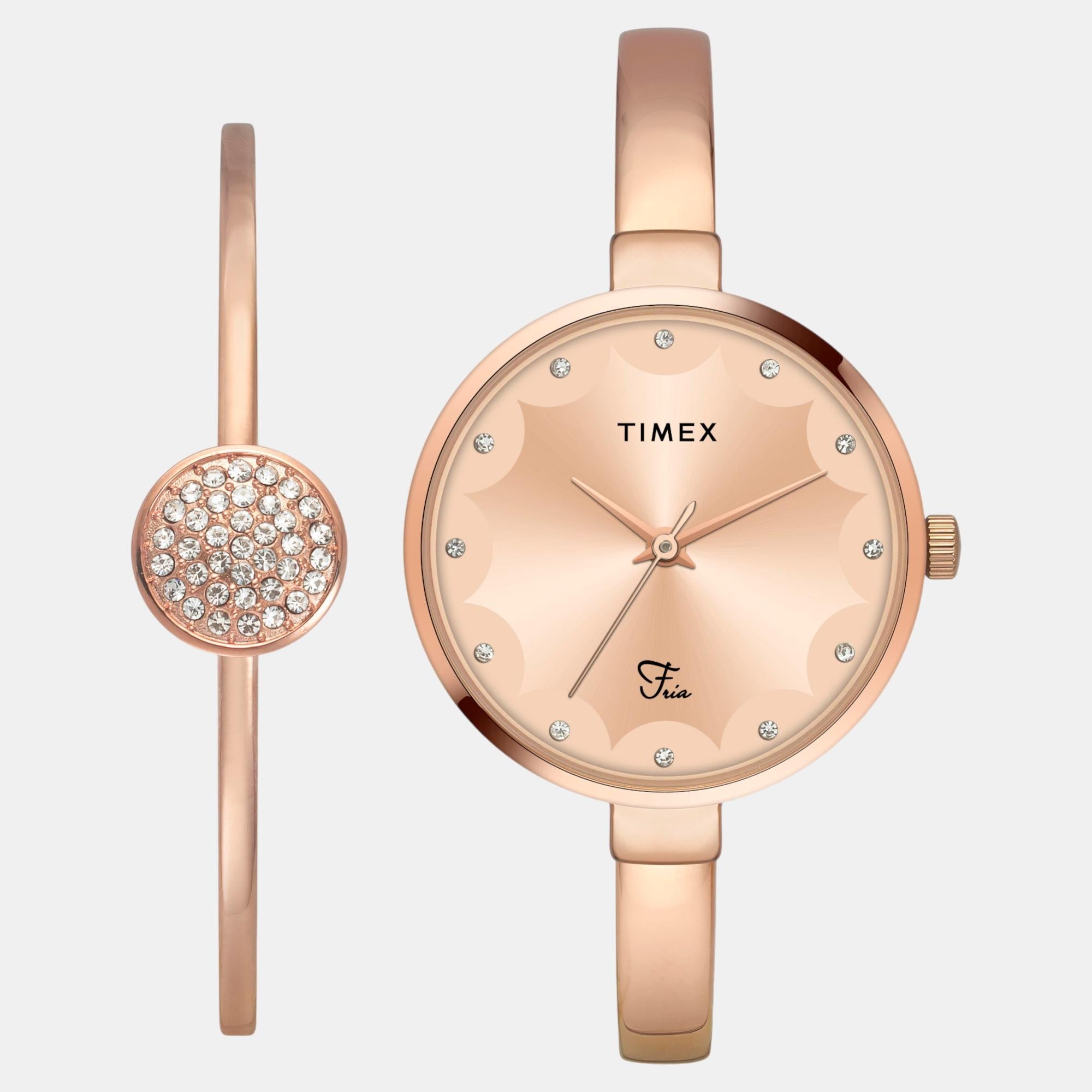 Timex Fria Women Quartz Dial Analog Brass Watch Twel18502