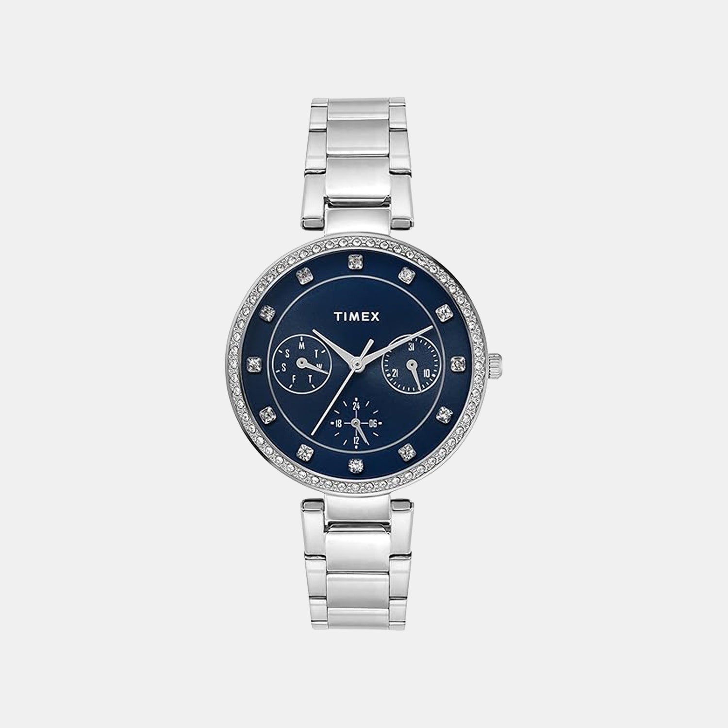 Timex Trendline Women Quartz Dial Multi-Function Stainless Steel Watch Twel18729