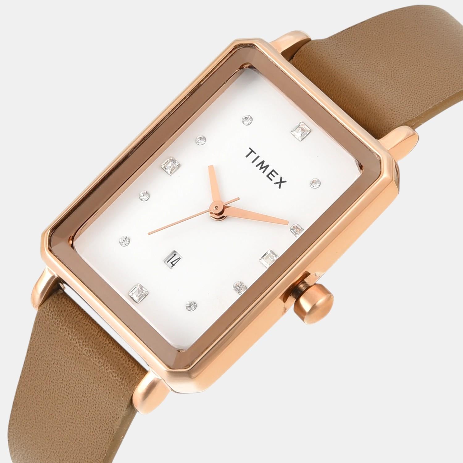 Timex Trendline Women Quartz Dial Analog Leather Watch Twel20800