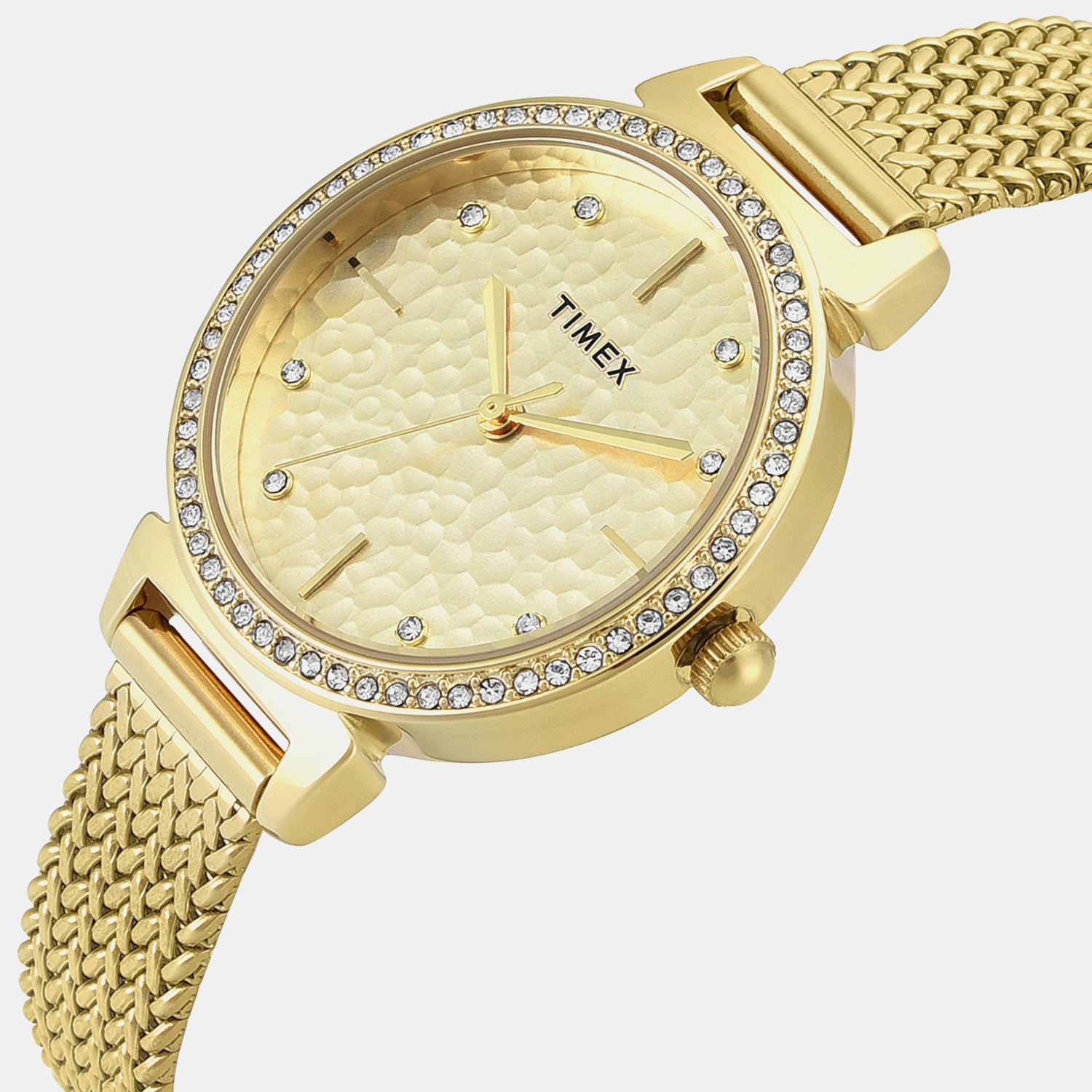 Timex Trendline Women Quartz Champagne Dial Analog Stainless Steel Watch Twel22303
