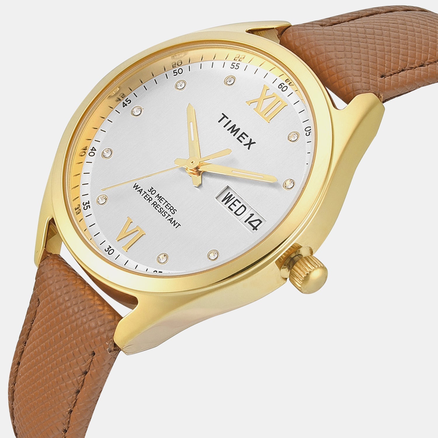 Timex Trendline Women Quartz Silver Dial Analog Leather Watch Twel26803