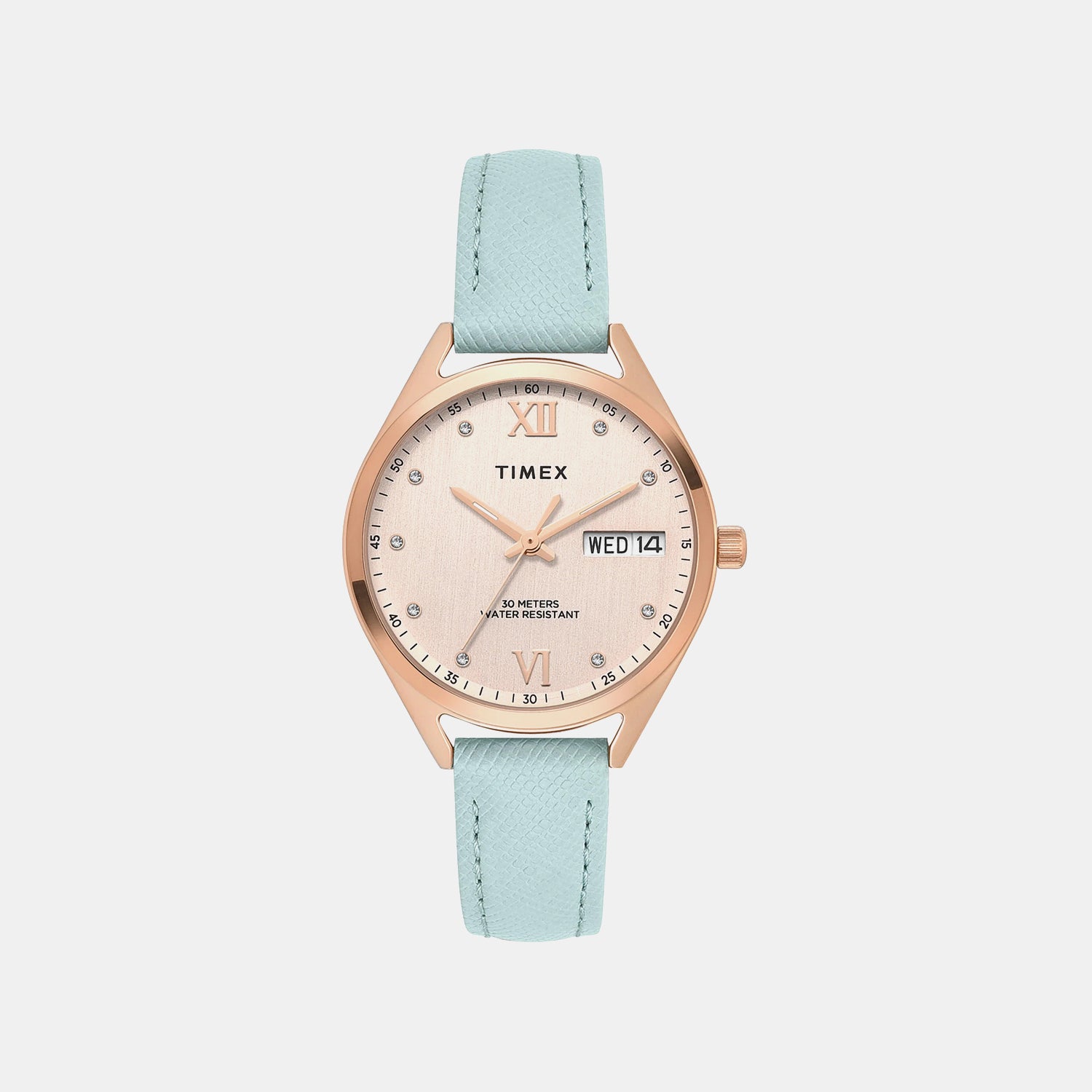 Timex Trendline Women Quartz Rose Gold Dial Analog Leather Watch Twel26805