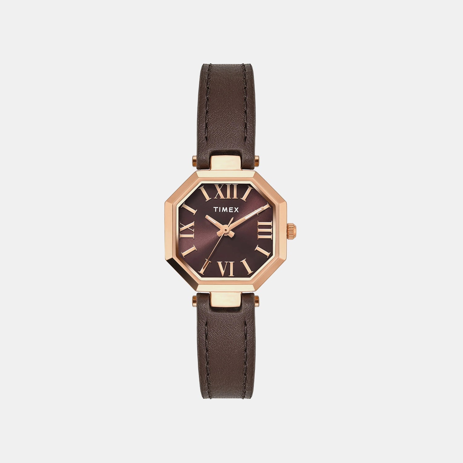 Timex Trendline Women Quartz Brown Dial Analog Leather Watch Twel26901