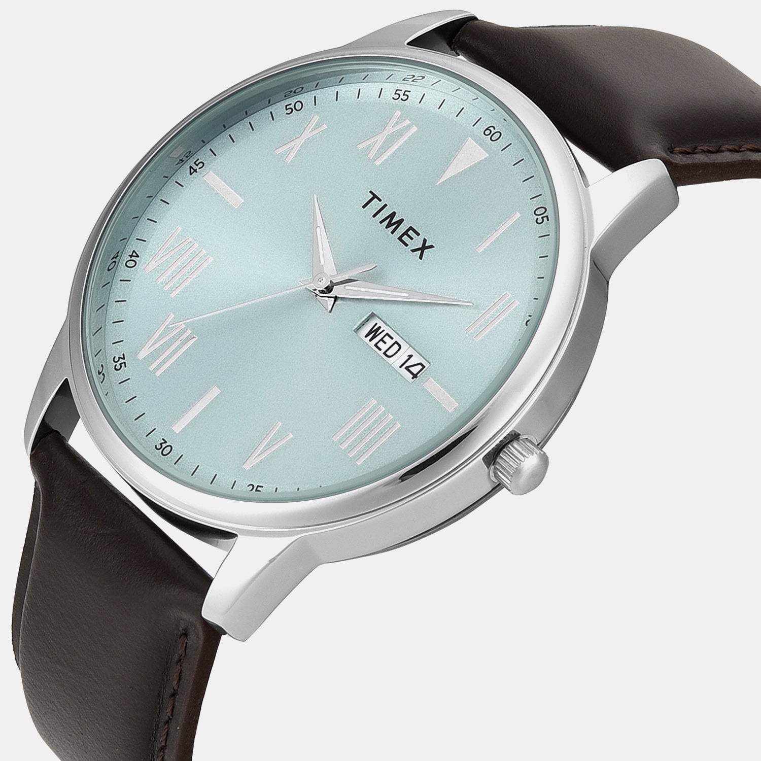 Timex Trendline Men Quartz Blue Dial Analog Leather Watch Twtg12113