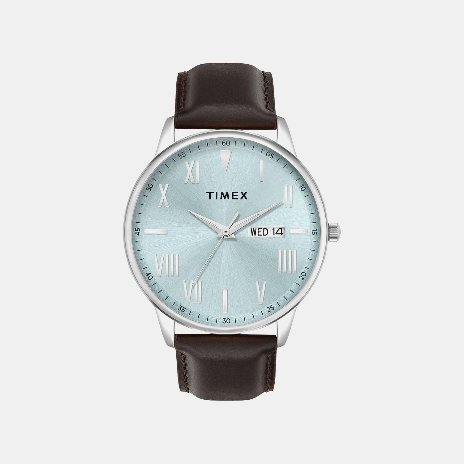 Timex Trendline Men Quartz Blue Dial Analog Leather Watch Twtg12113