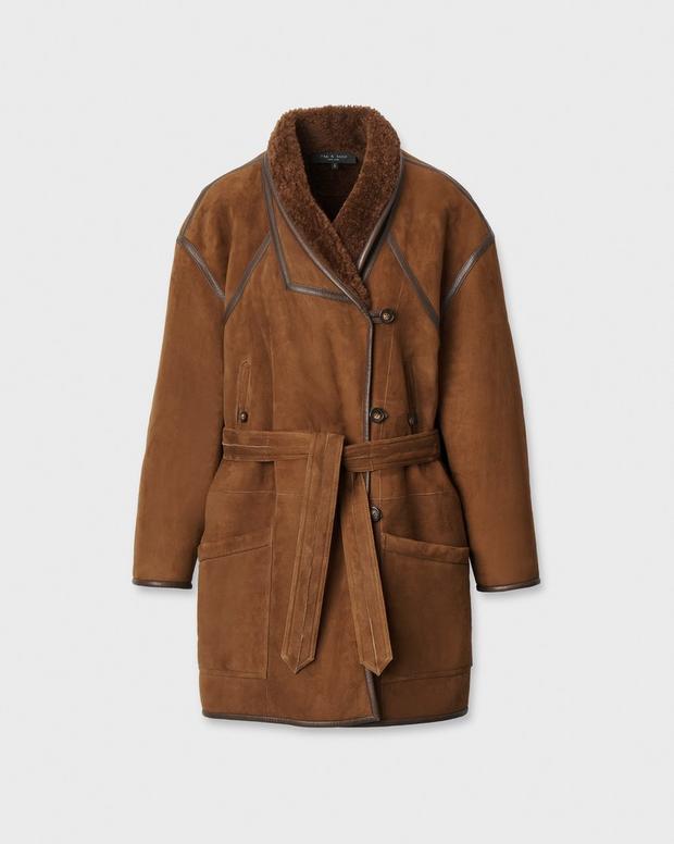 Rag & Bone Terri Suede Shearling Jacket