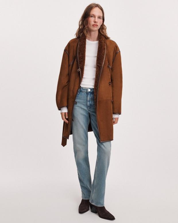 Rag & Bone Terri Suede Shearling Jacket