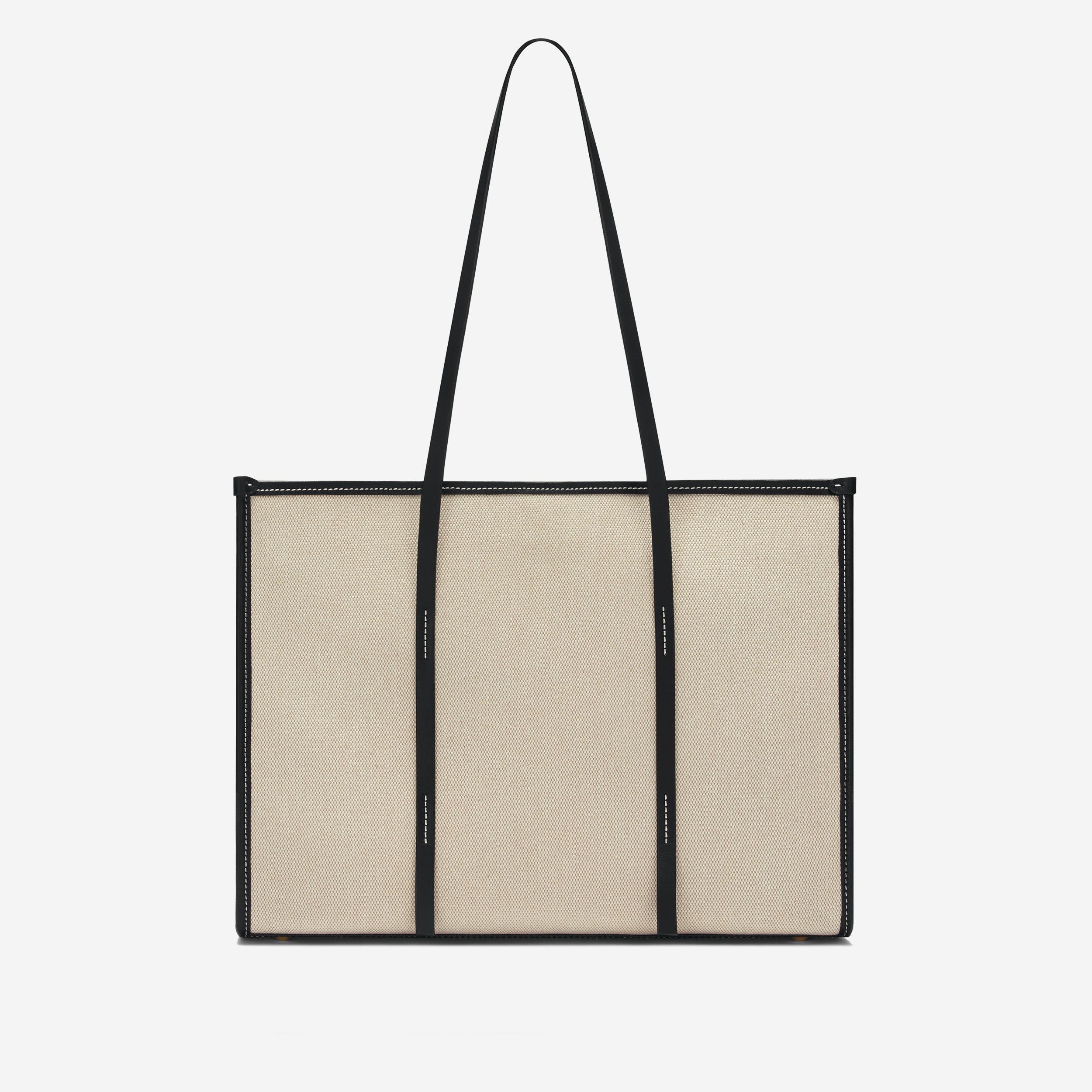 DeMellier The Capri salt & pepper canvas black smooth