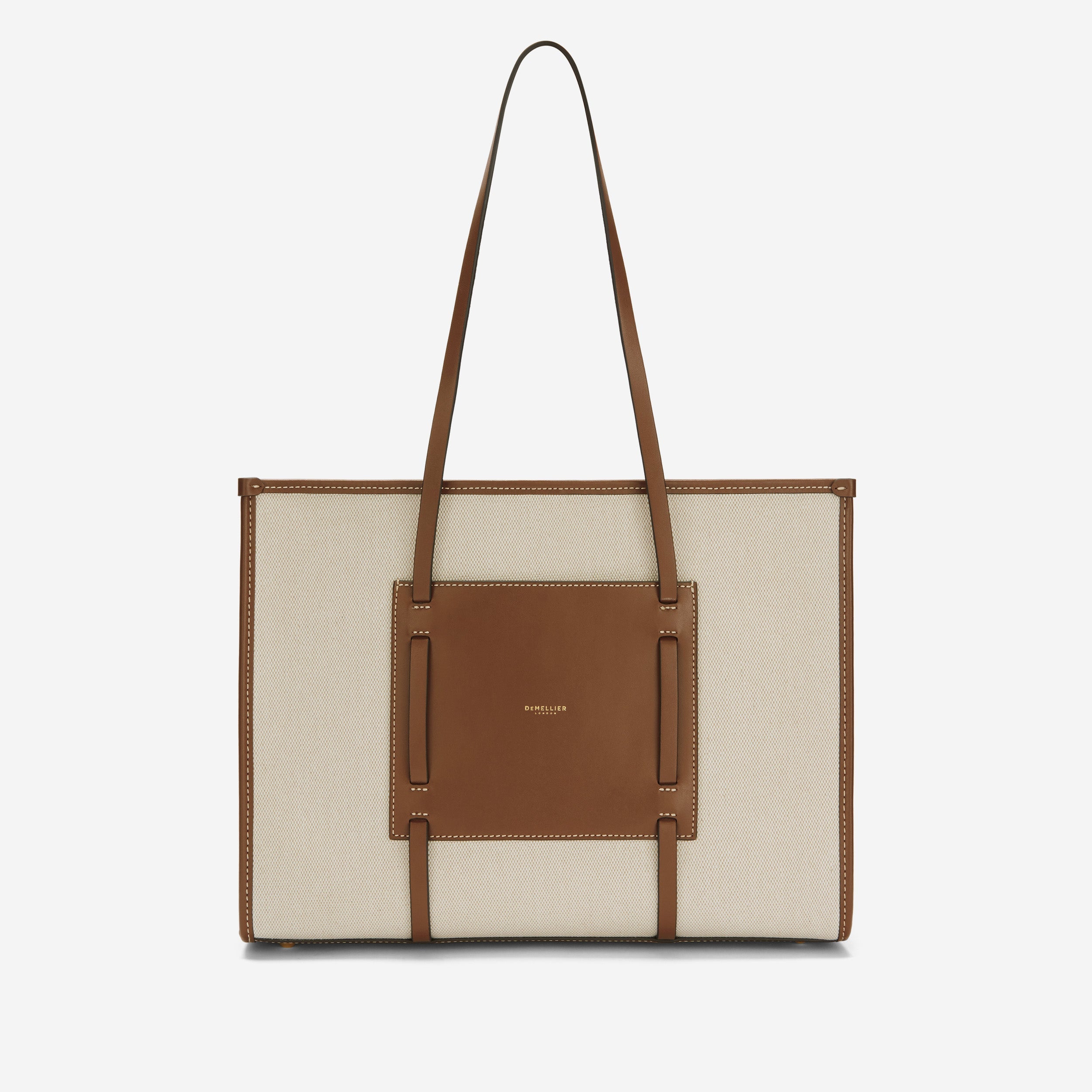 DeMellier The Capri salt & pepper canvas tan smooth