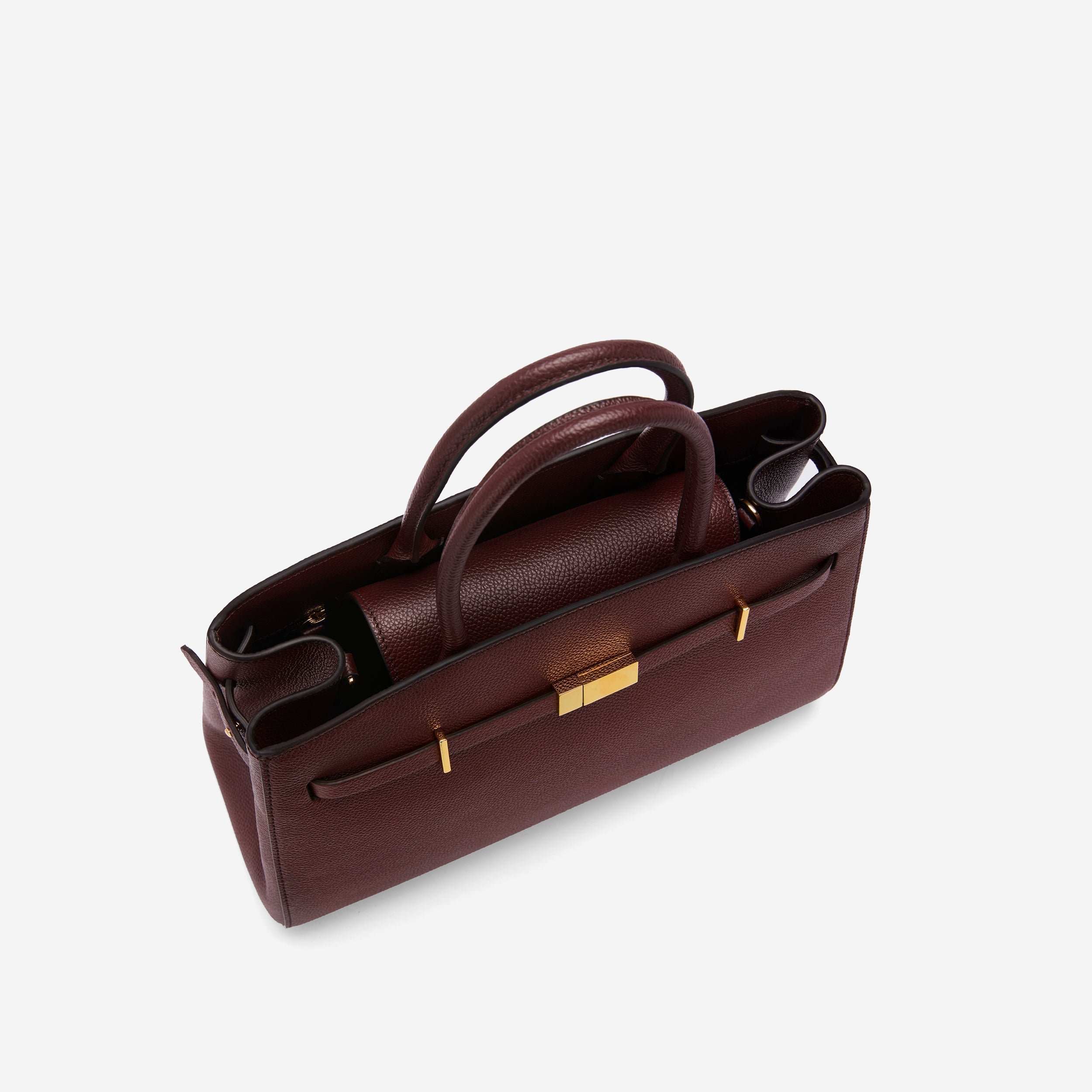 DeMellier The Midi Hudson burgundy small grain