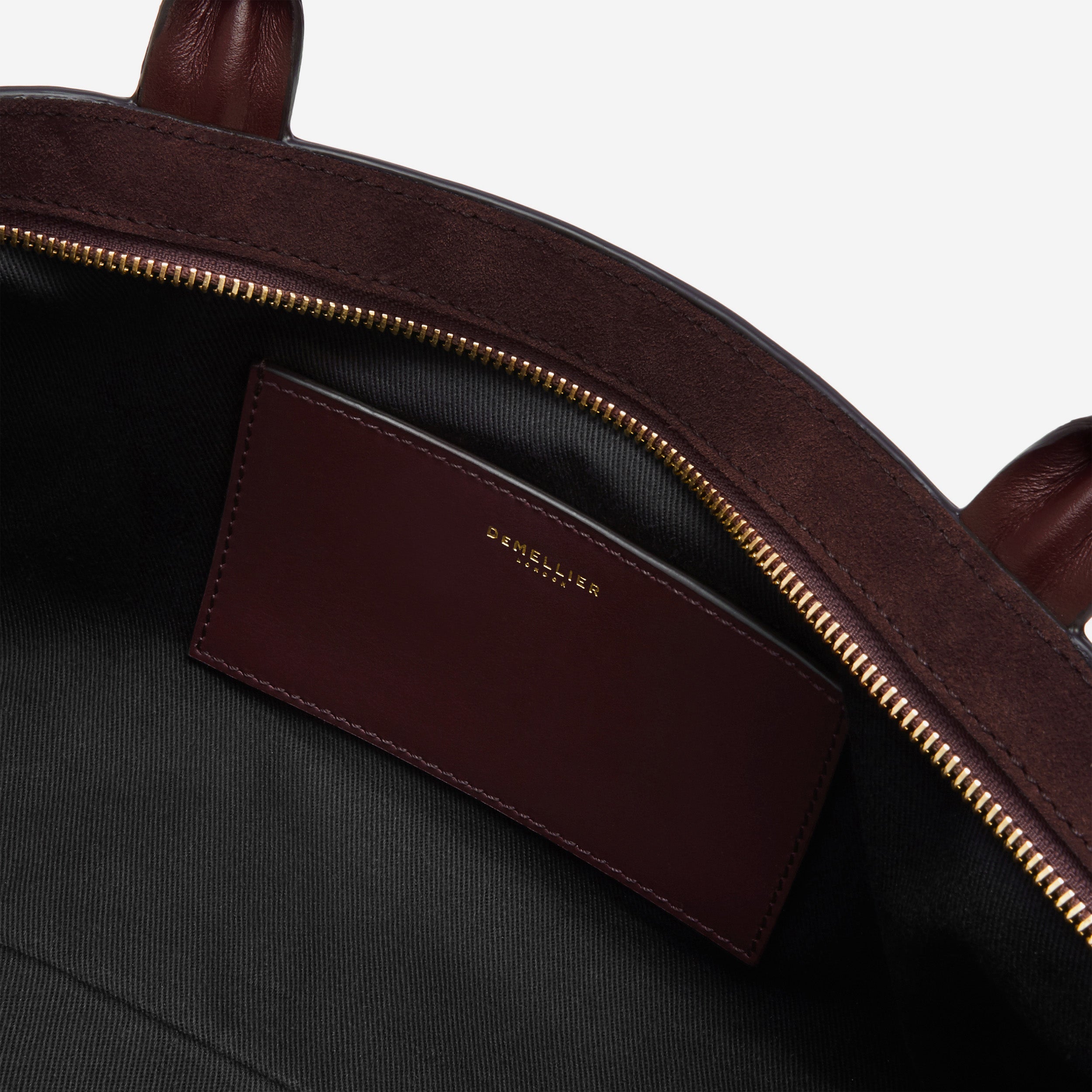 DeMellier The New York Shoulder burgundy suede & burgundy smooth