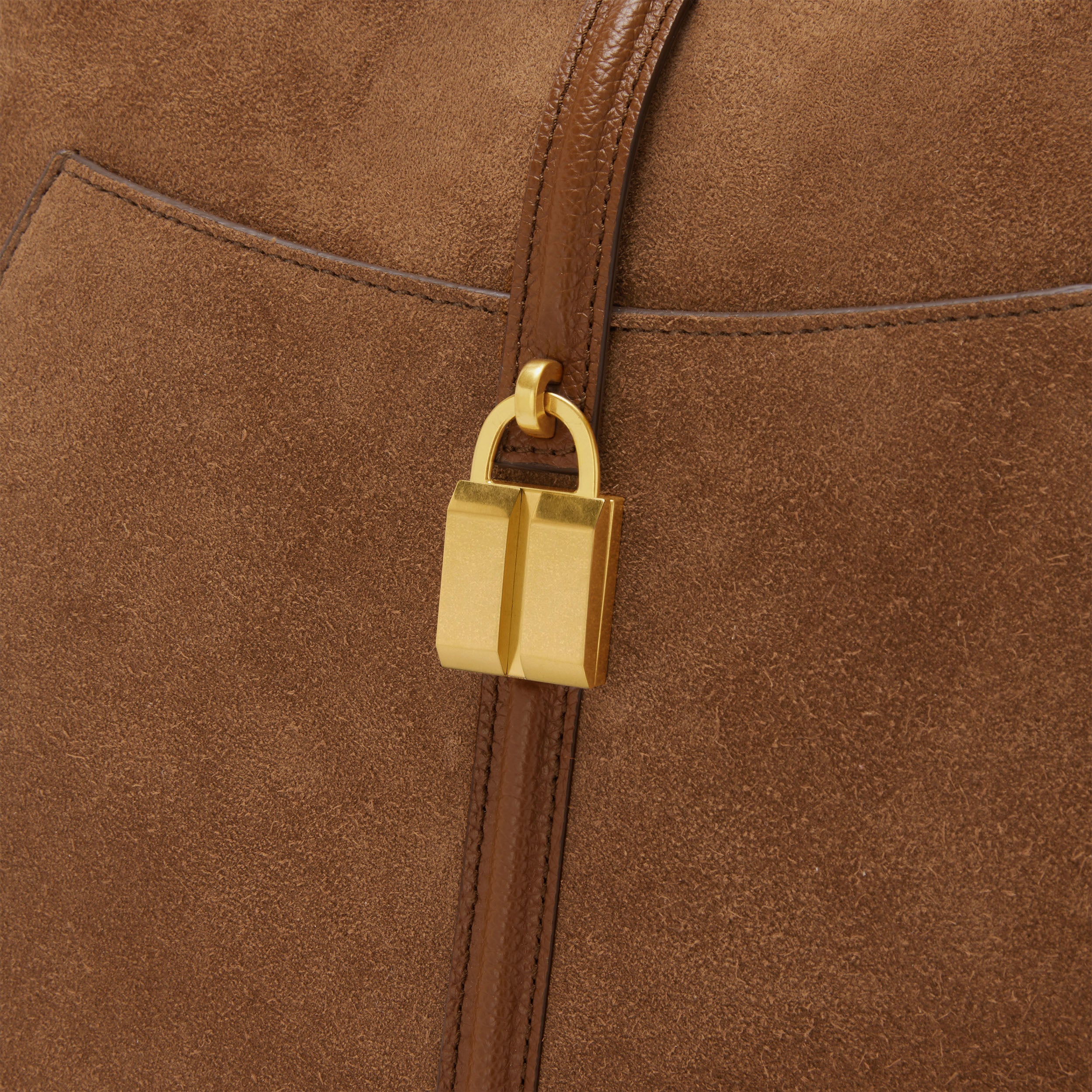 DeMellier The Siena Hobo deep tan suede & deep tan small grain