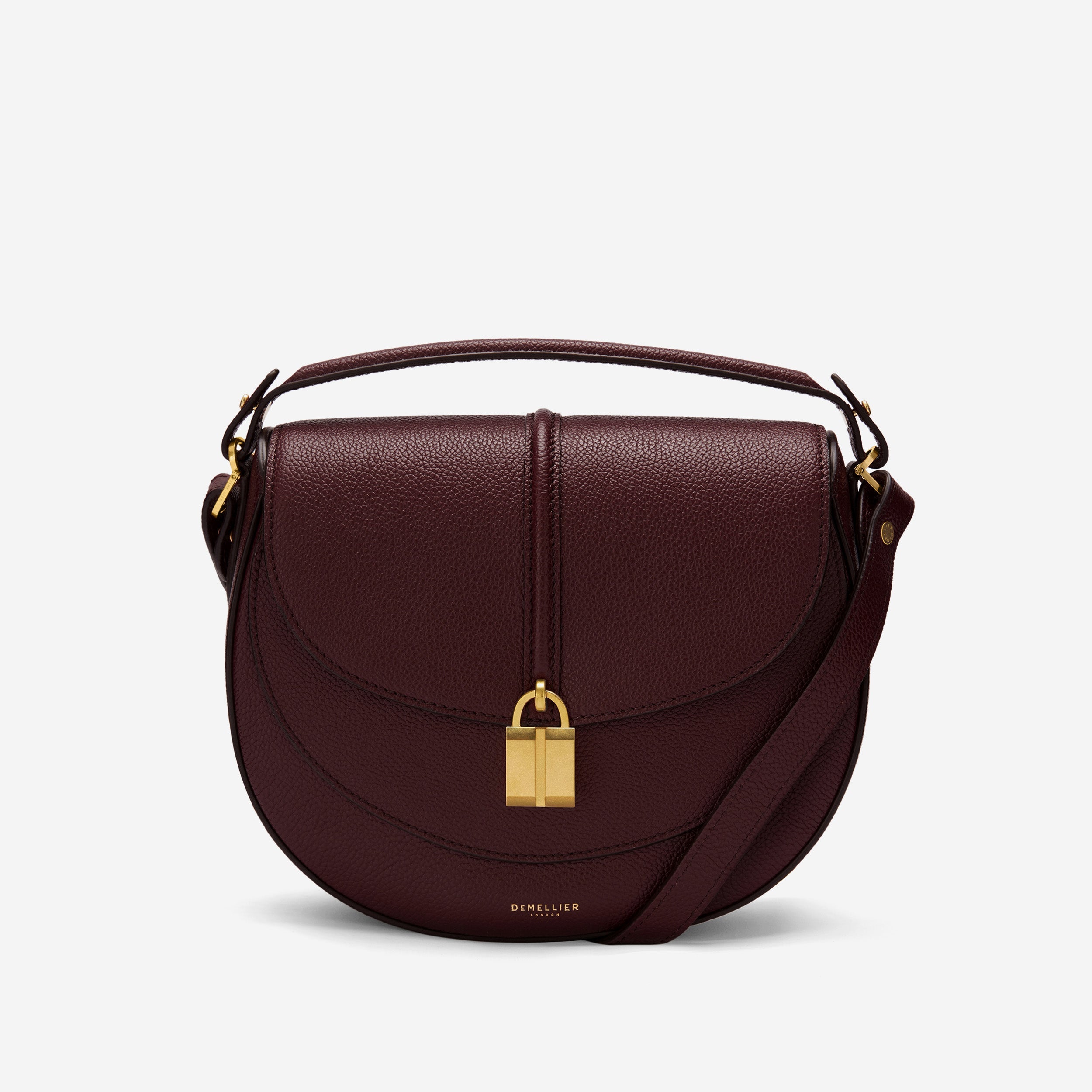 DeMellier The Siena Saddle burgundy small grain