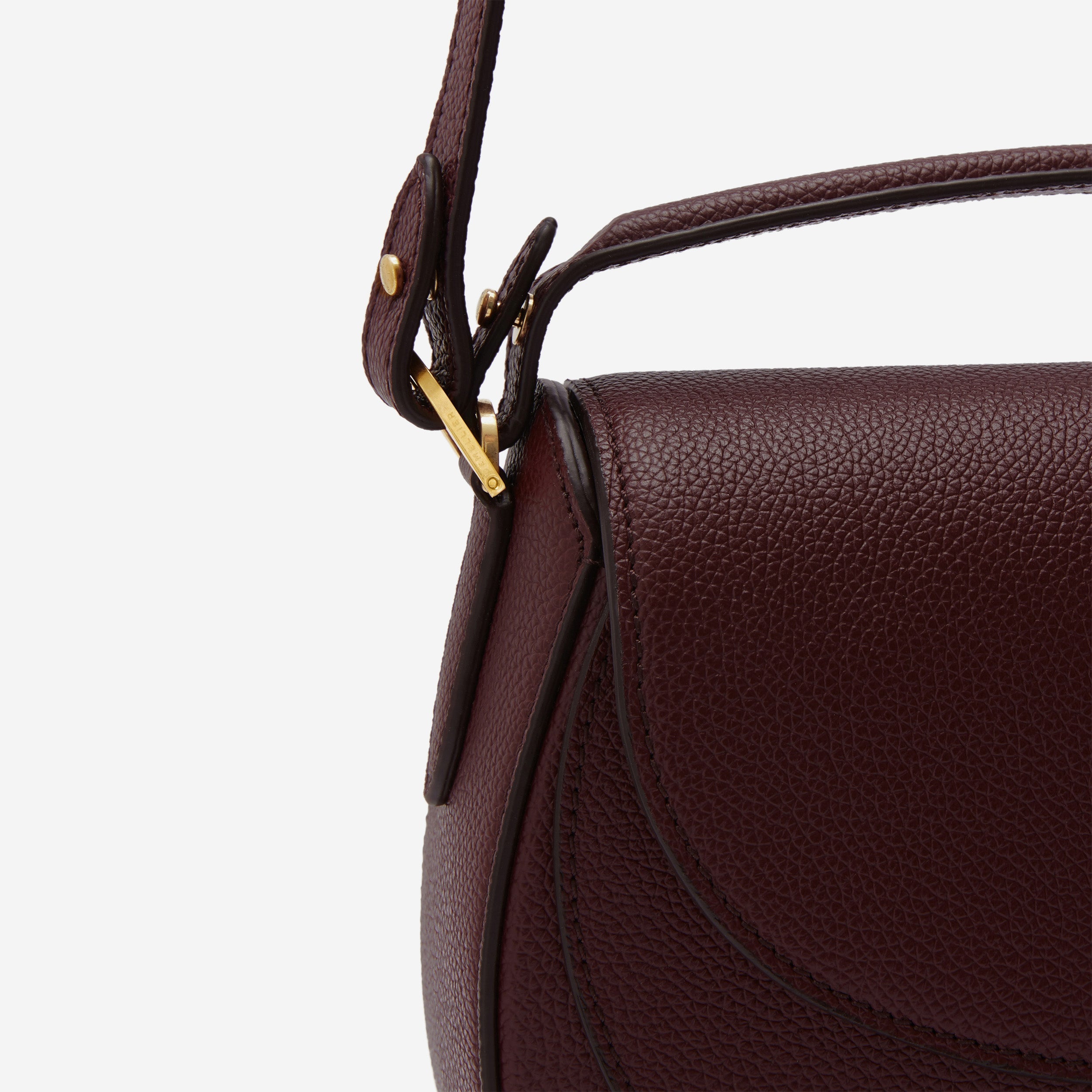 DeMellier The Siena Saddle burgundy small grain