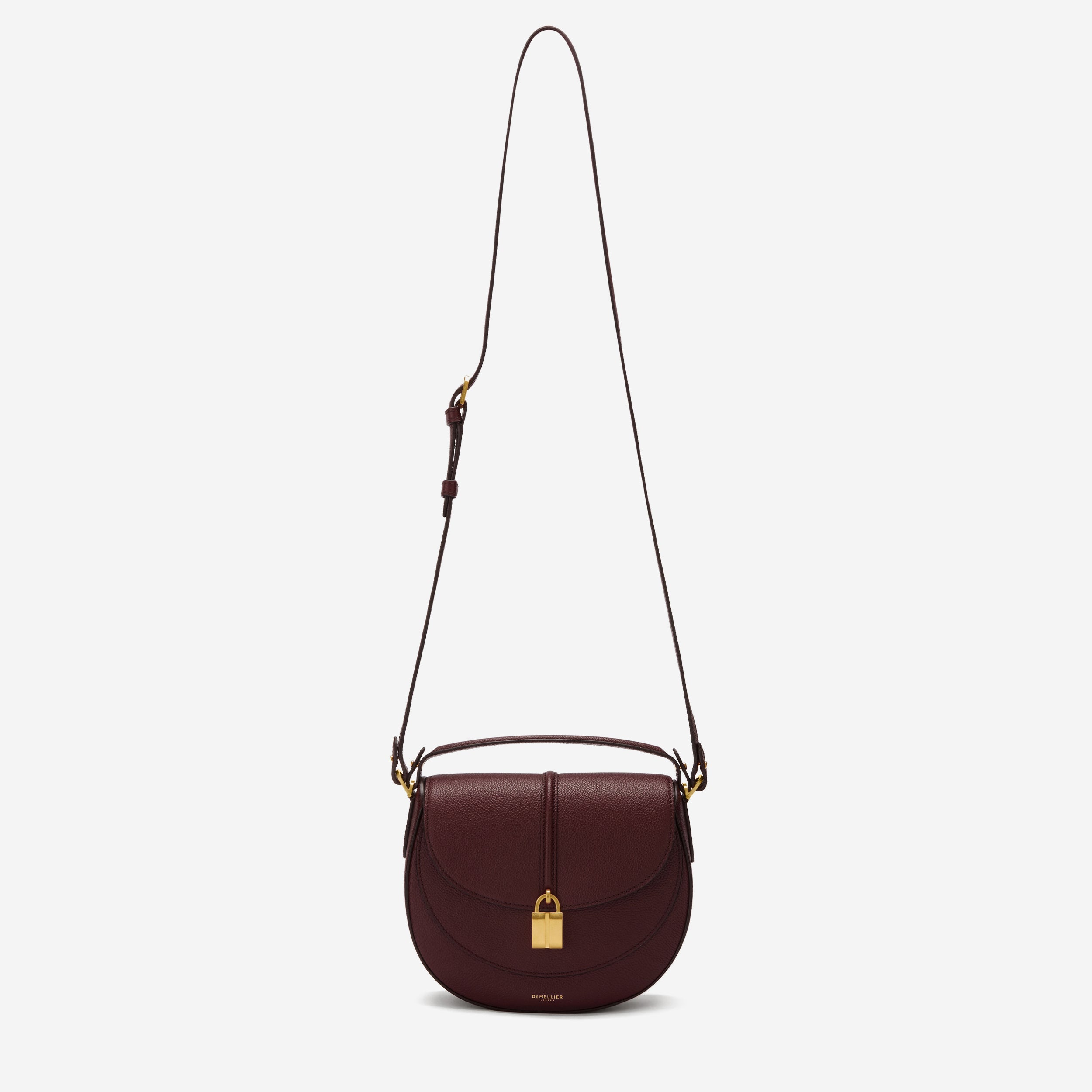 DeMellier The Siena Saddle burgundy small grain