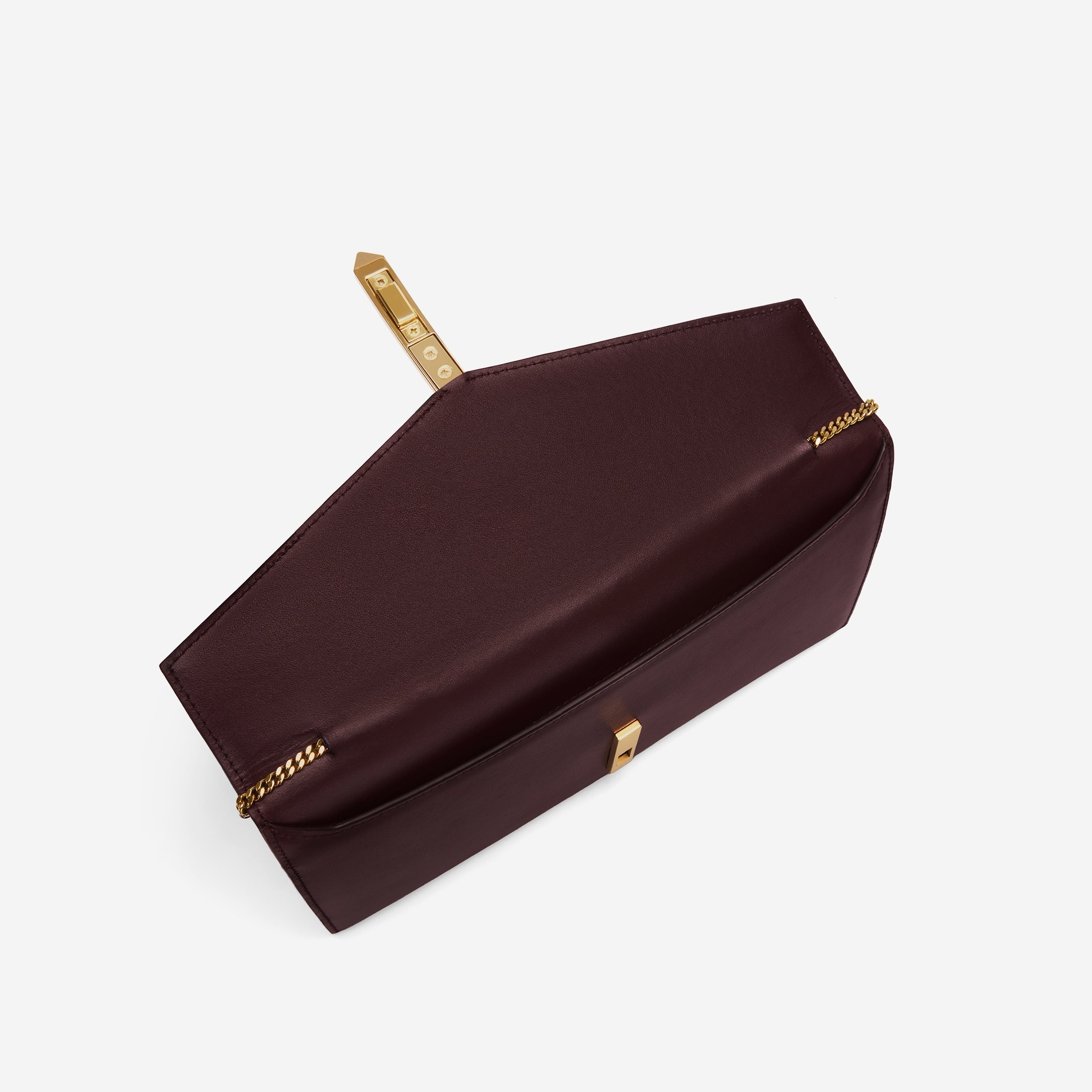DeMellier The Tokyo Clutch burgundy smooth