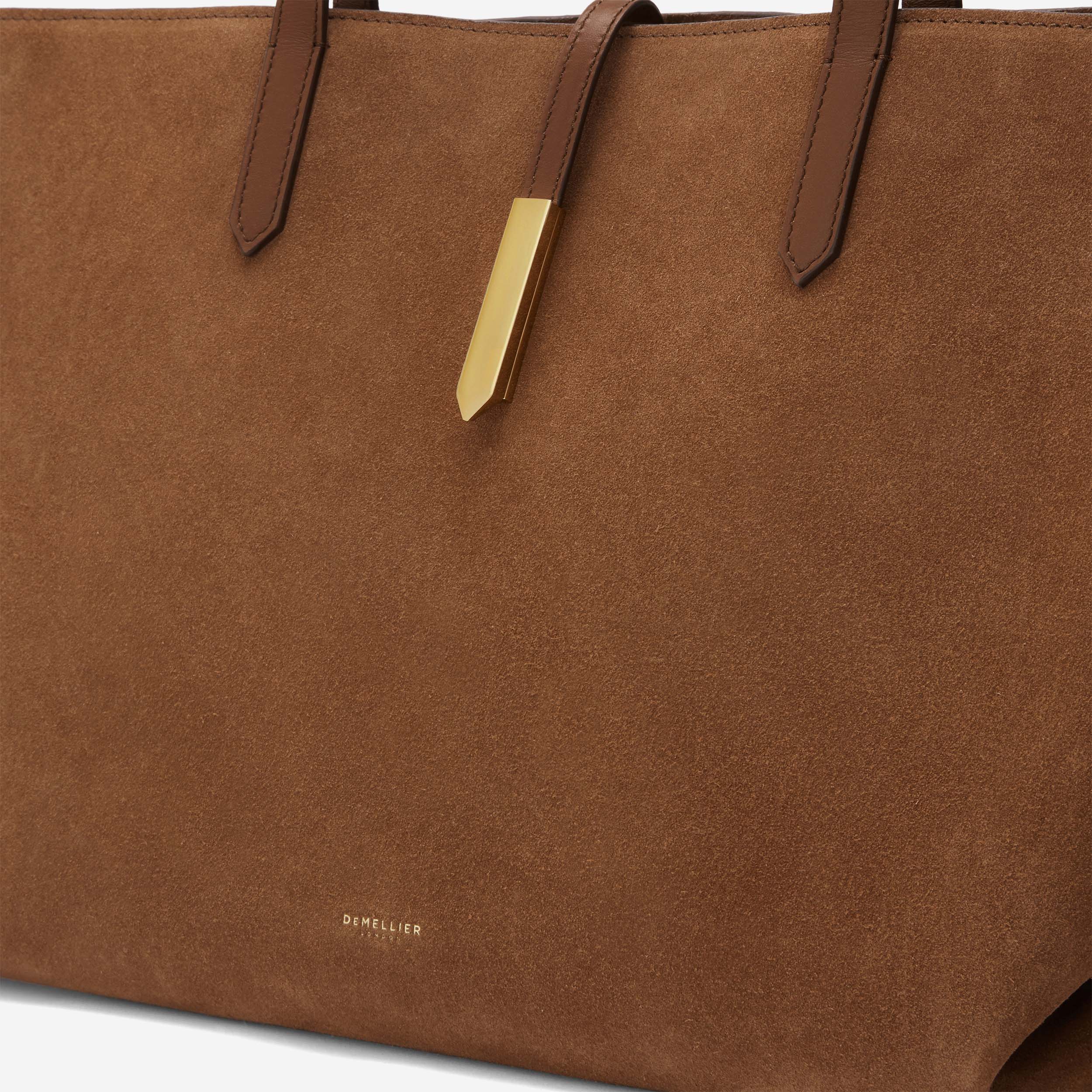 DeMellier The Tokyo Tote deep tan suede & deep tan smooth