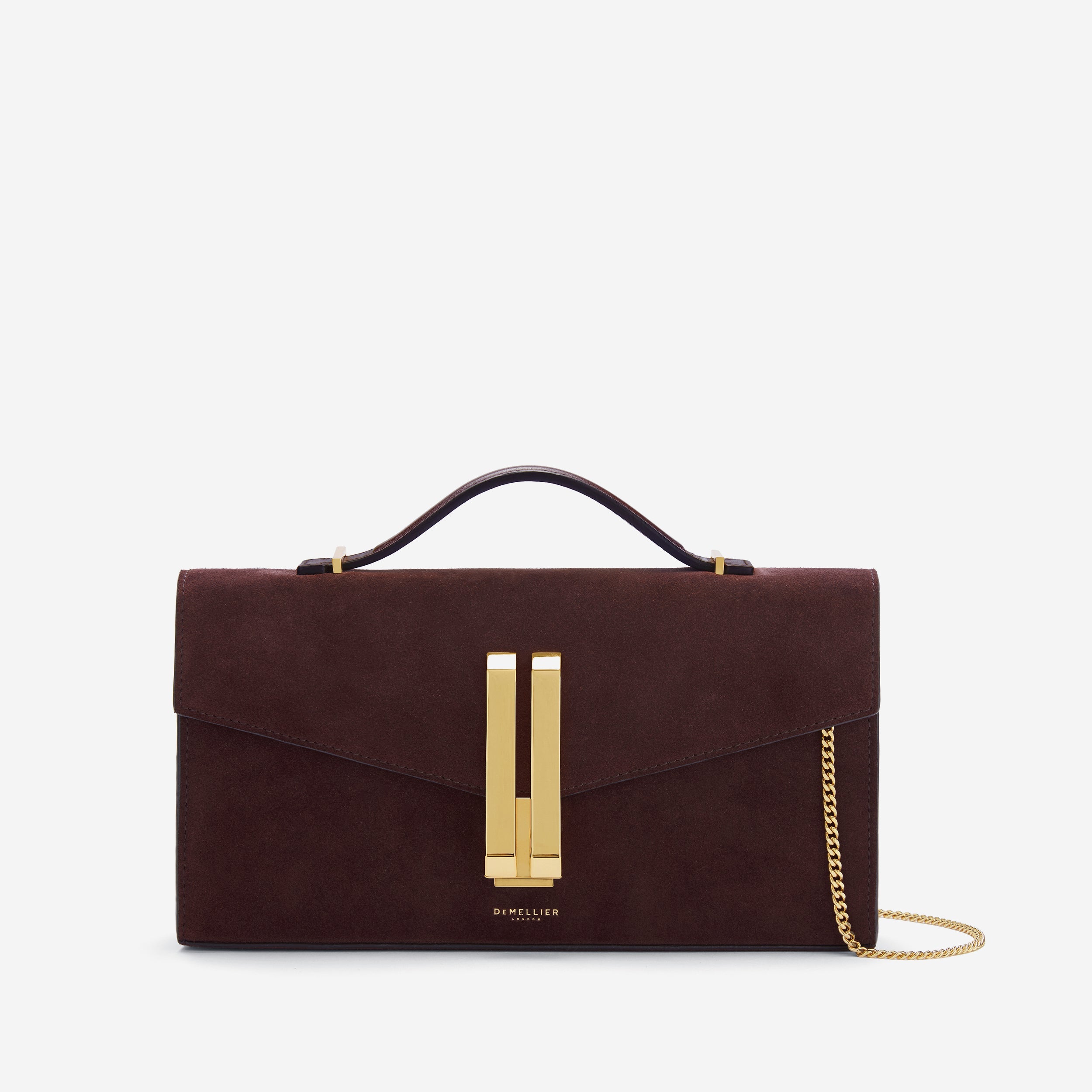 DeMellier The Vancouver Clutch burgundy suede & burgundy smooth