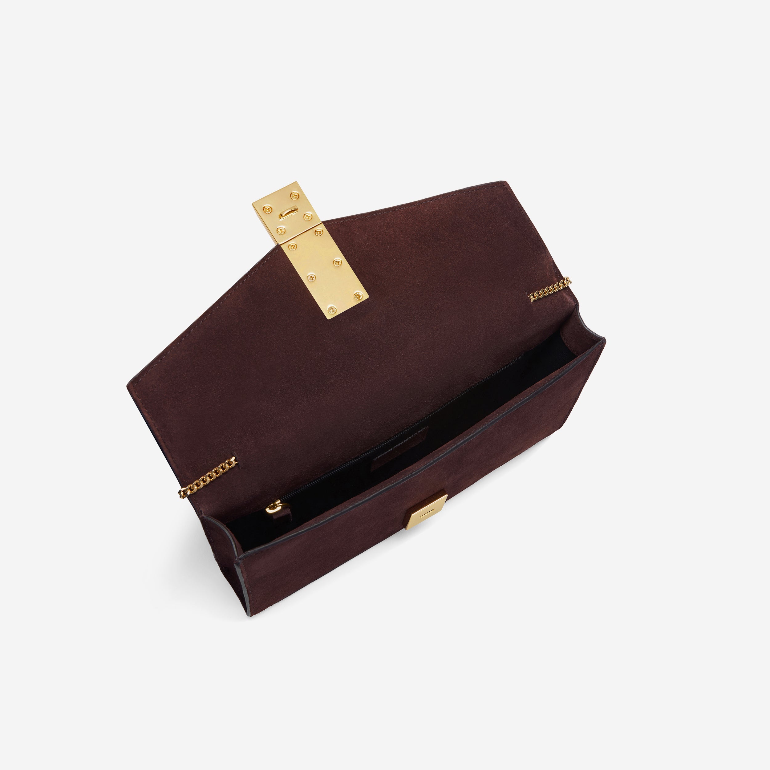 DeMellier The Vancouver Clutch burgundy suede & burgundy smooth