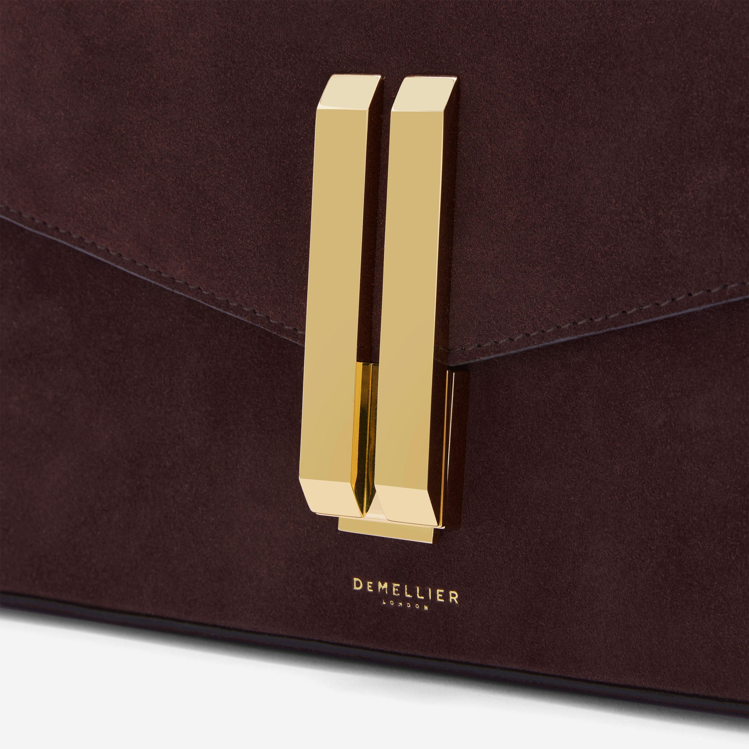 DeMellier The Vancouver Clutch burgundy suede & burgundy smooth