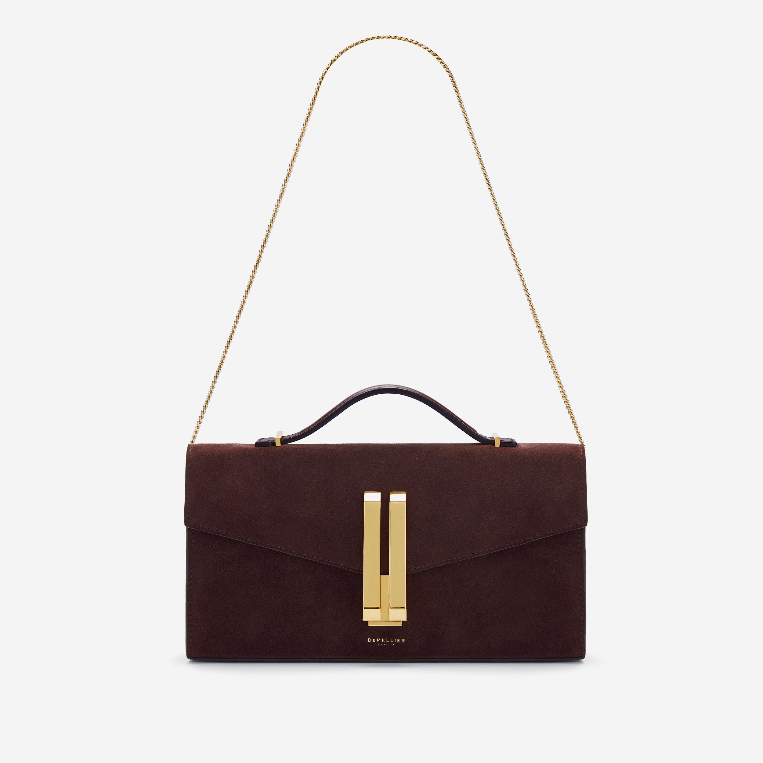 DeMellier The Vancouver Clutch burgundy suede & burgundy smooth